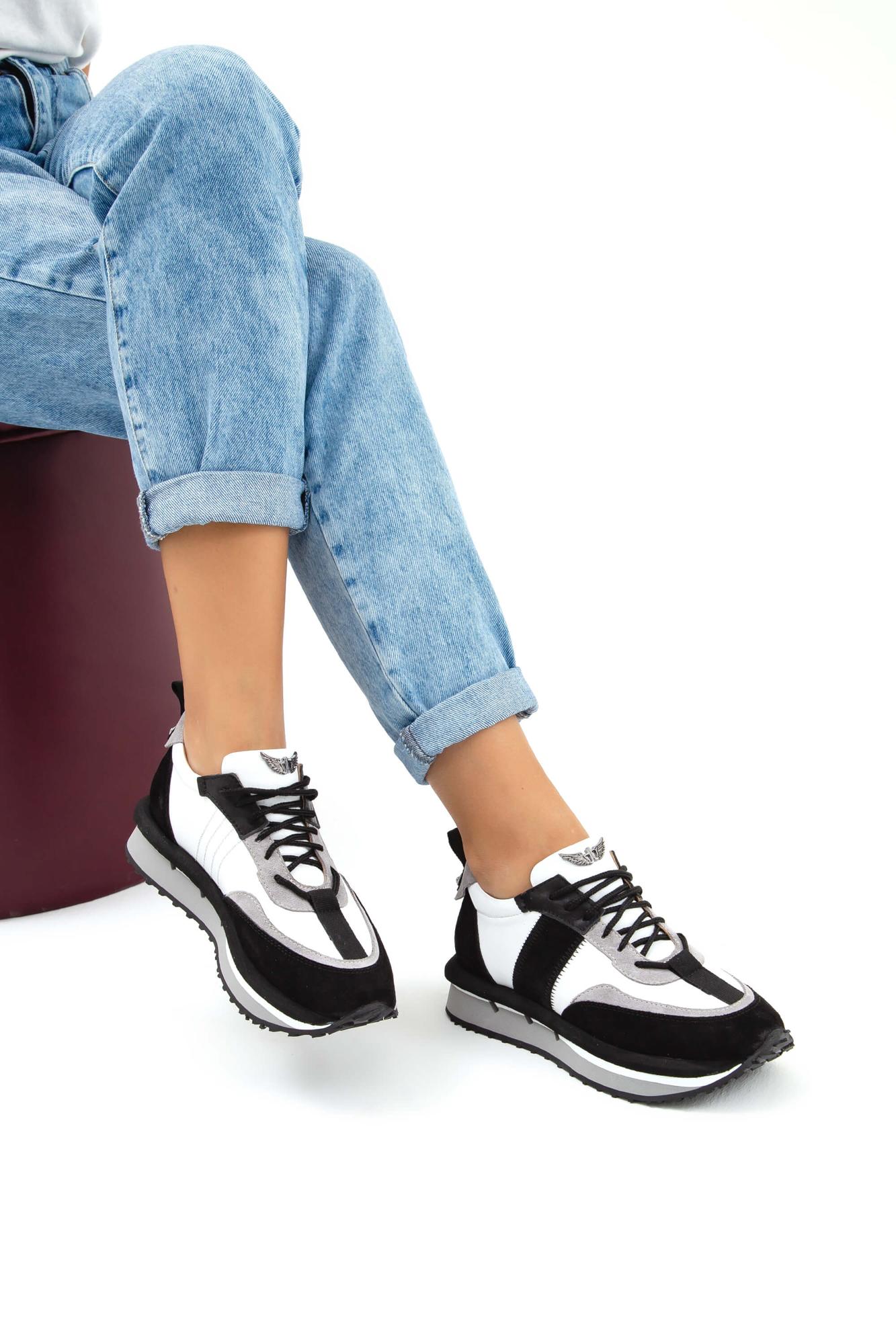 Tamer Tanca Kadın Hakiki Deri Siyah Sneakers & Spor Ayakkabı