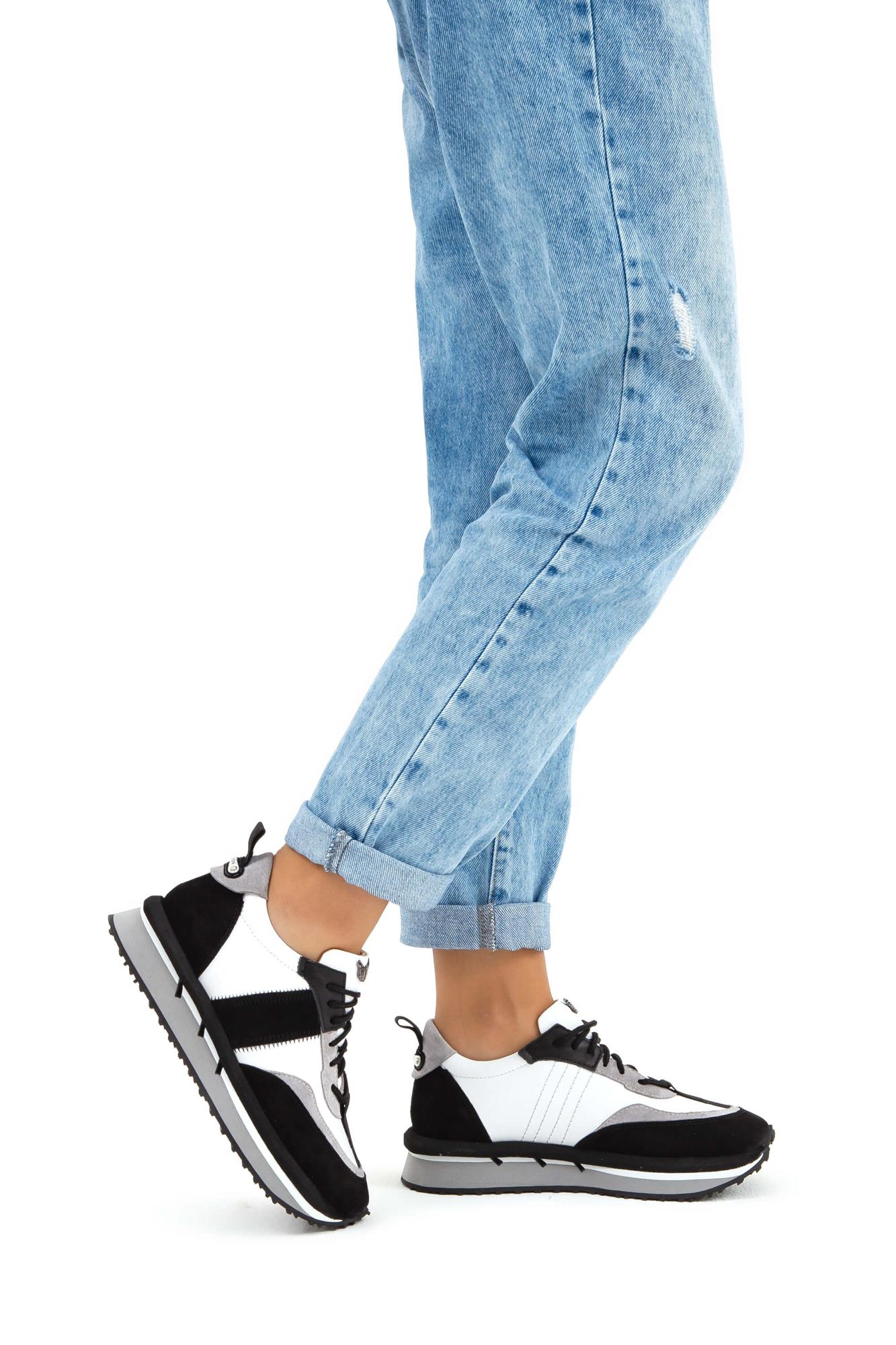 Tamer Tanca Kadın Hakiki Deri Siyah Sneakers & Spor Ayakkabı