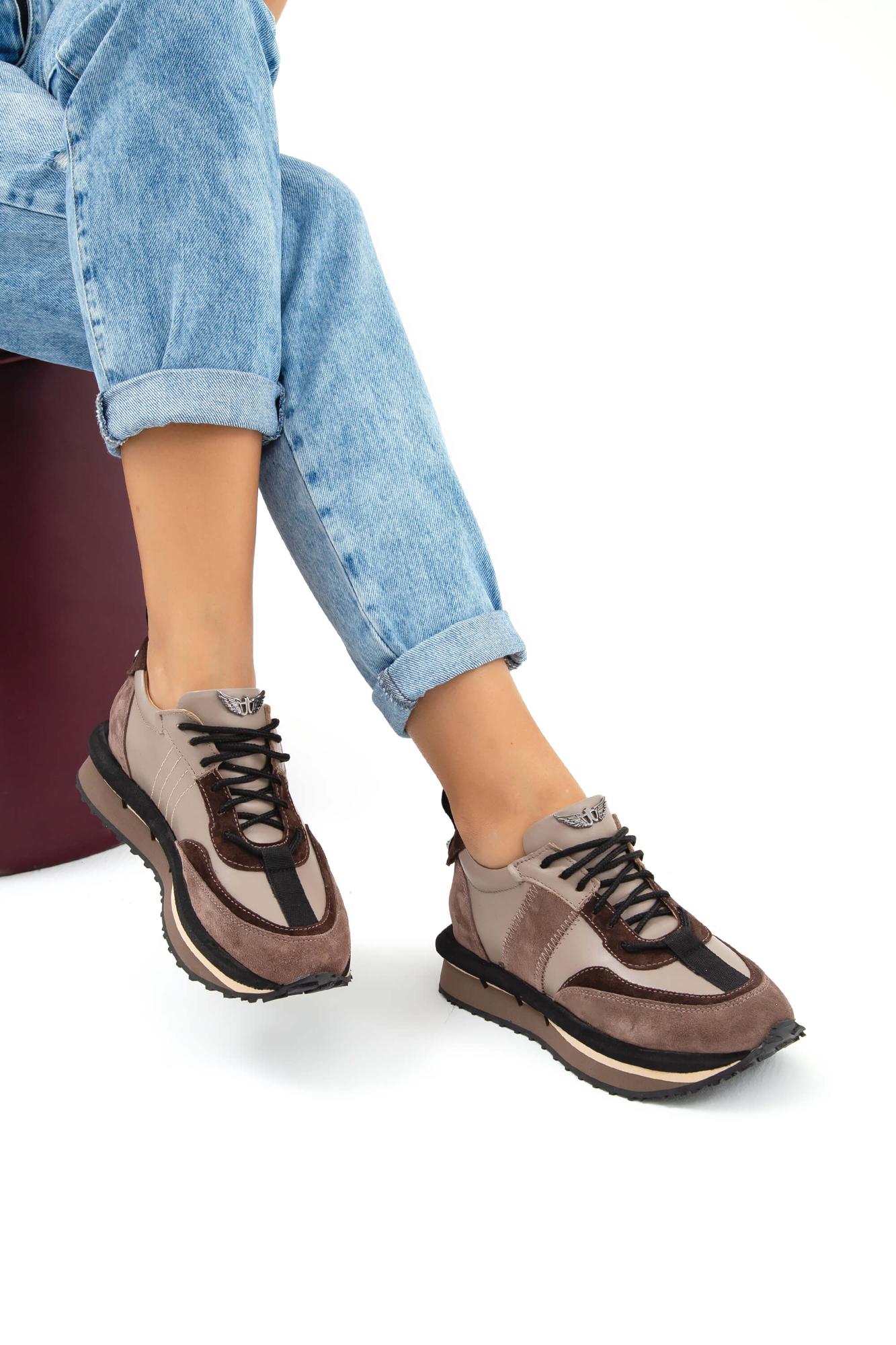 Tamer Tanca Kadın Hakiki Deri Vizon Sneakers & Spor Ayakkabı