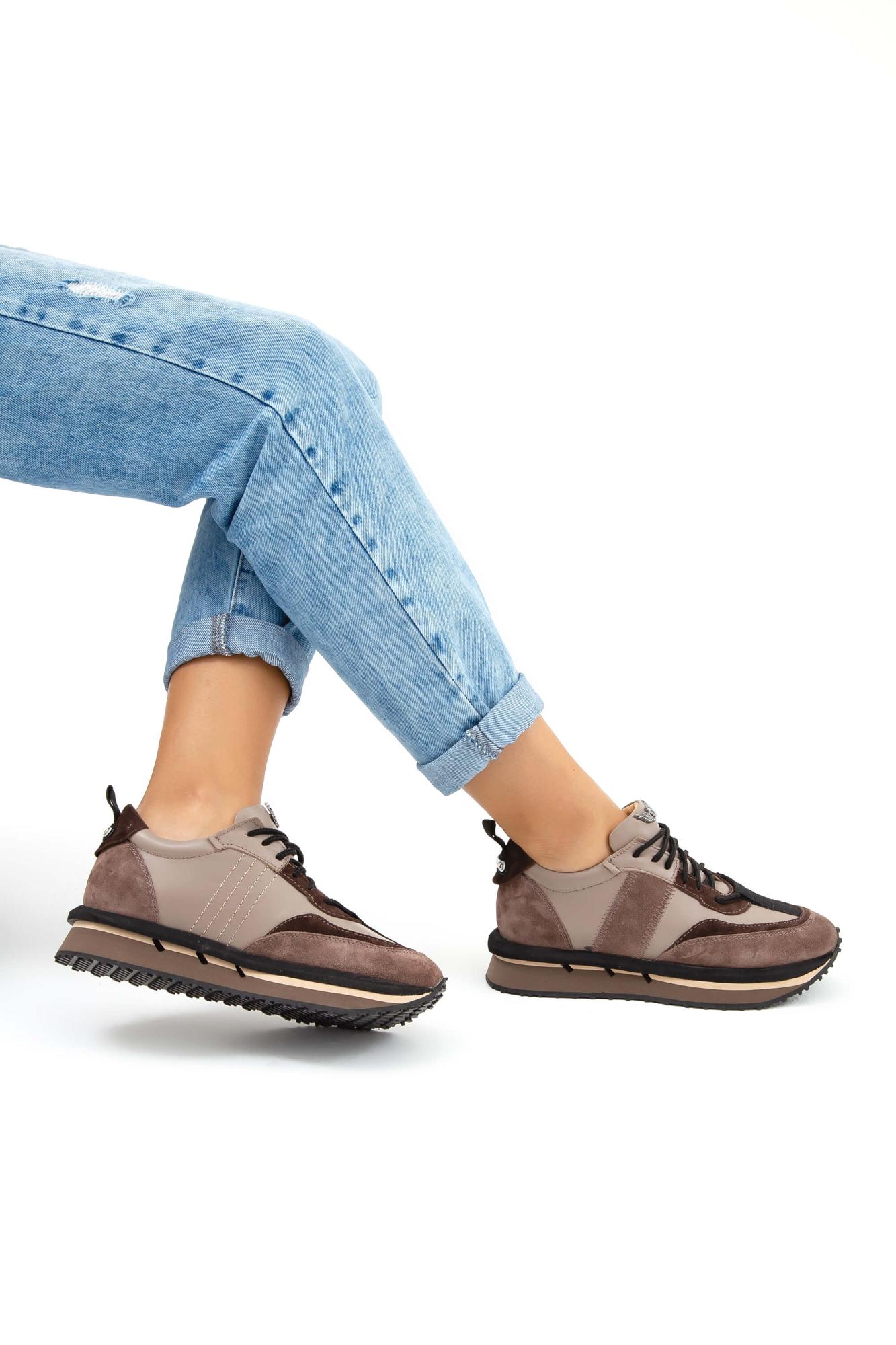 Tamer Tanca Kadın Hakiki Deri Vizon Sneakers & Spor Ayakkabı