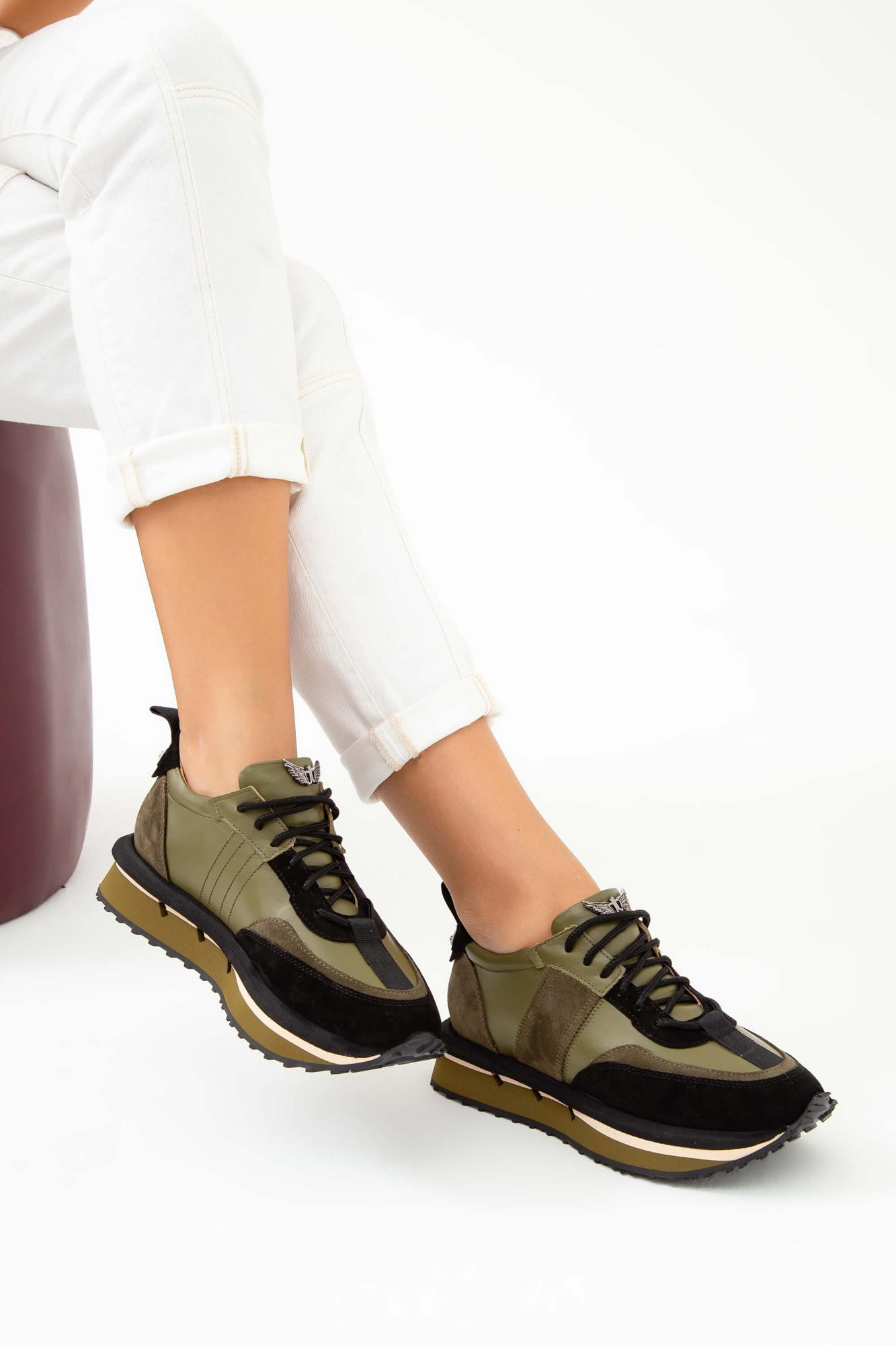 Tamer Tanca Kadın Hakiki Deri Yeşil Sneakers & Spor Ayakkabı