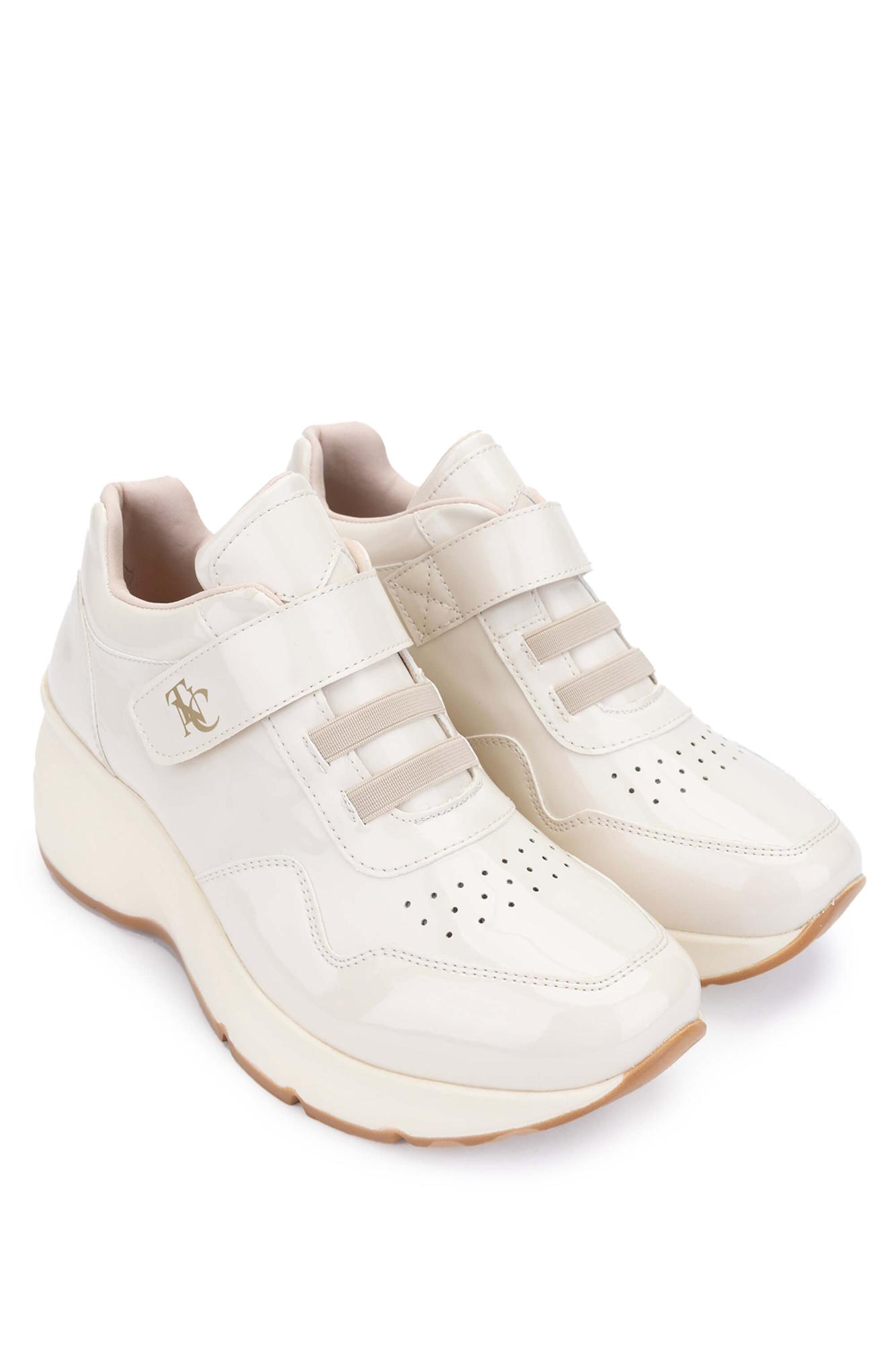 Tamer Tanca Kadın Hakiki Deri Bej Rugan Sneakers & Spor Ayakkabı