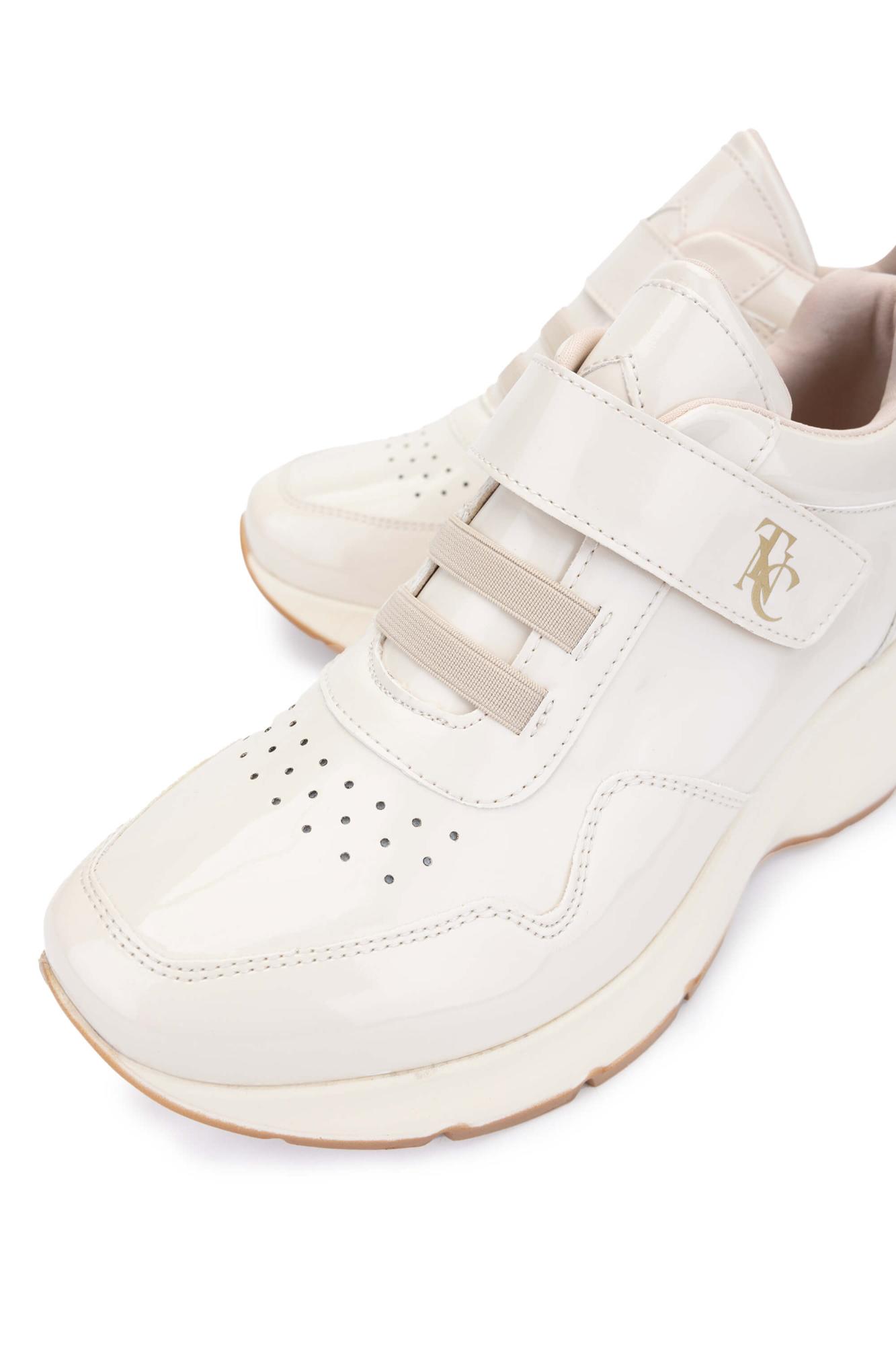 Tamer Tanca Kadın Hakiki Deri Bej Rugan Sneakers & Spor Ayakkabı