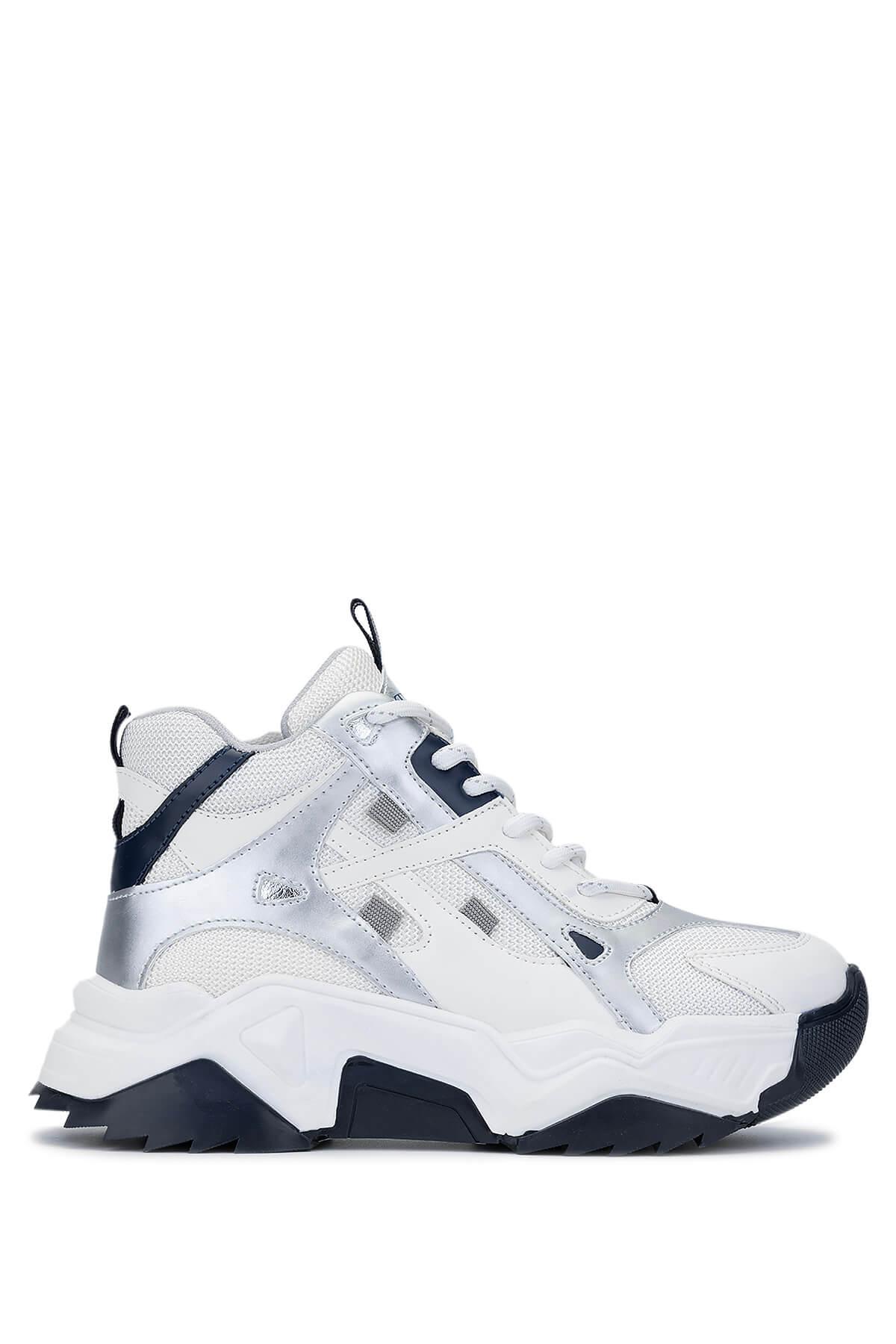 Tamer Tanca Kadın Vegan Beyaz/Lacivert Sneakers & Spor Bot