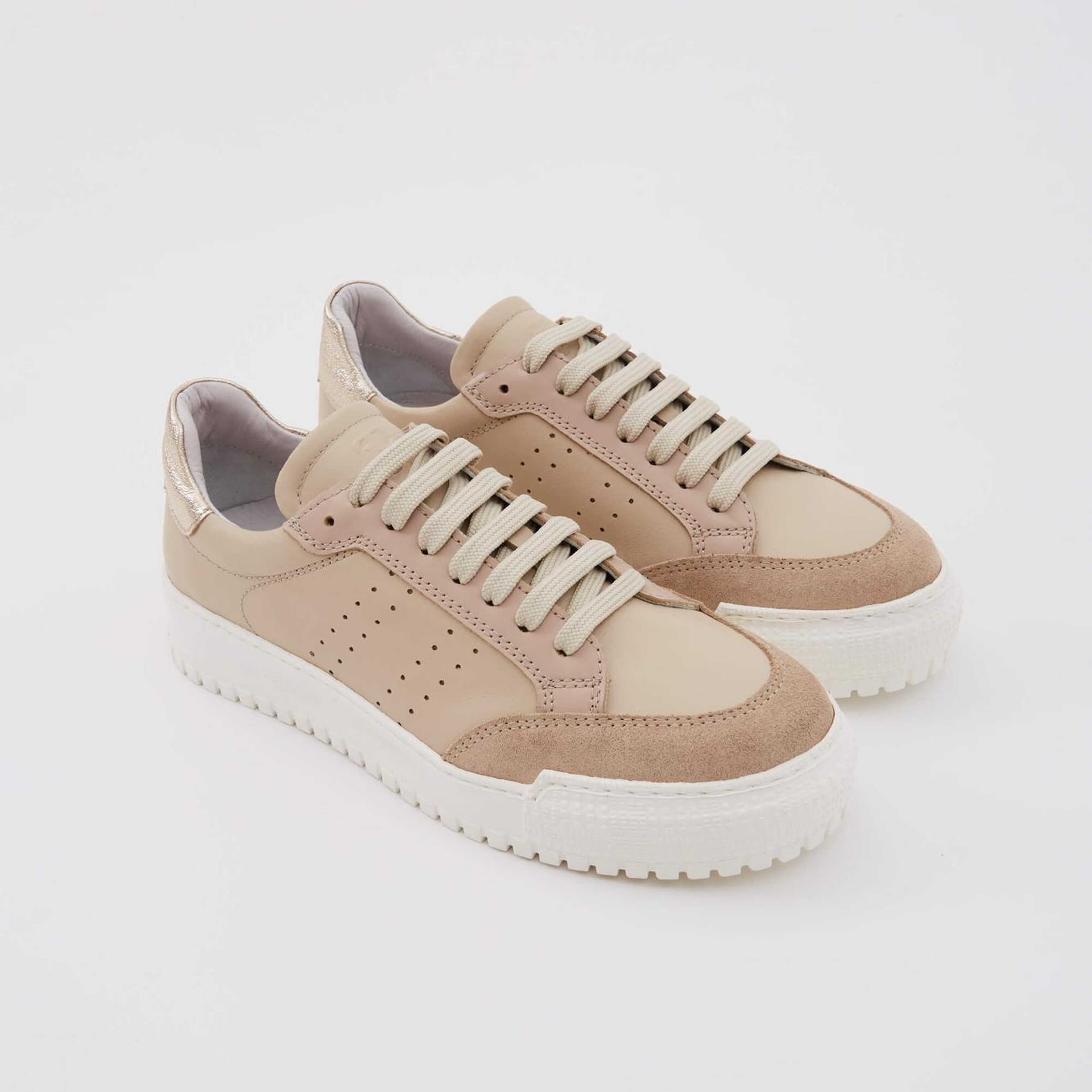 Tamer Tanca Kadın Hakiki Deri Bej Sneakers & Spor Ayakkabı