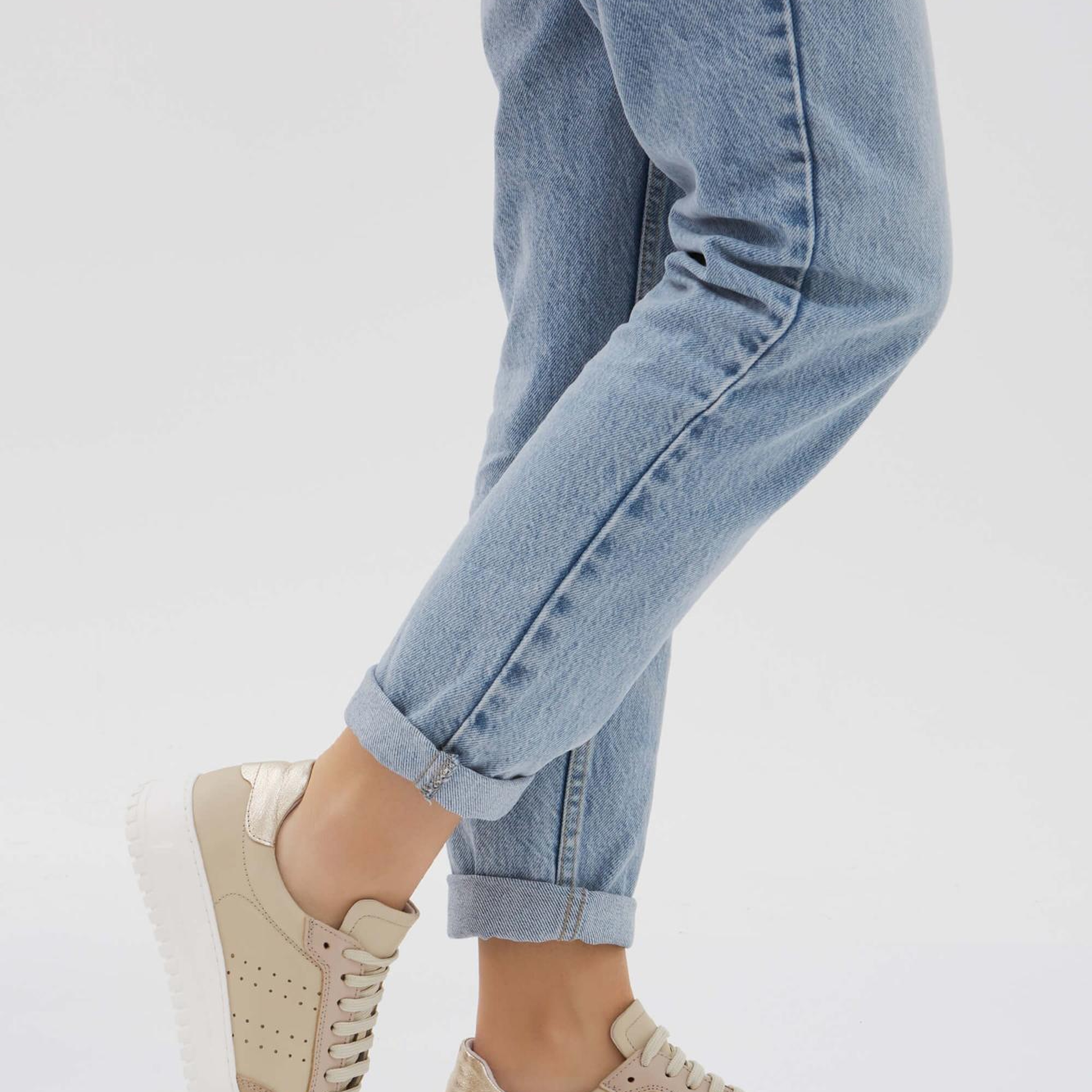 Tamer Tanca Kadın Hakiki Deri Bej Sneakers & Spor Ayakkabı