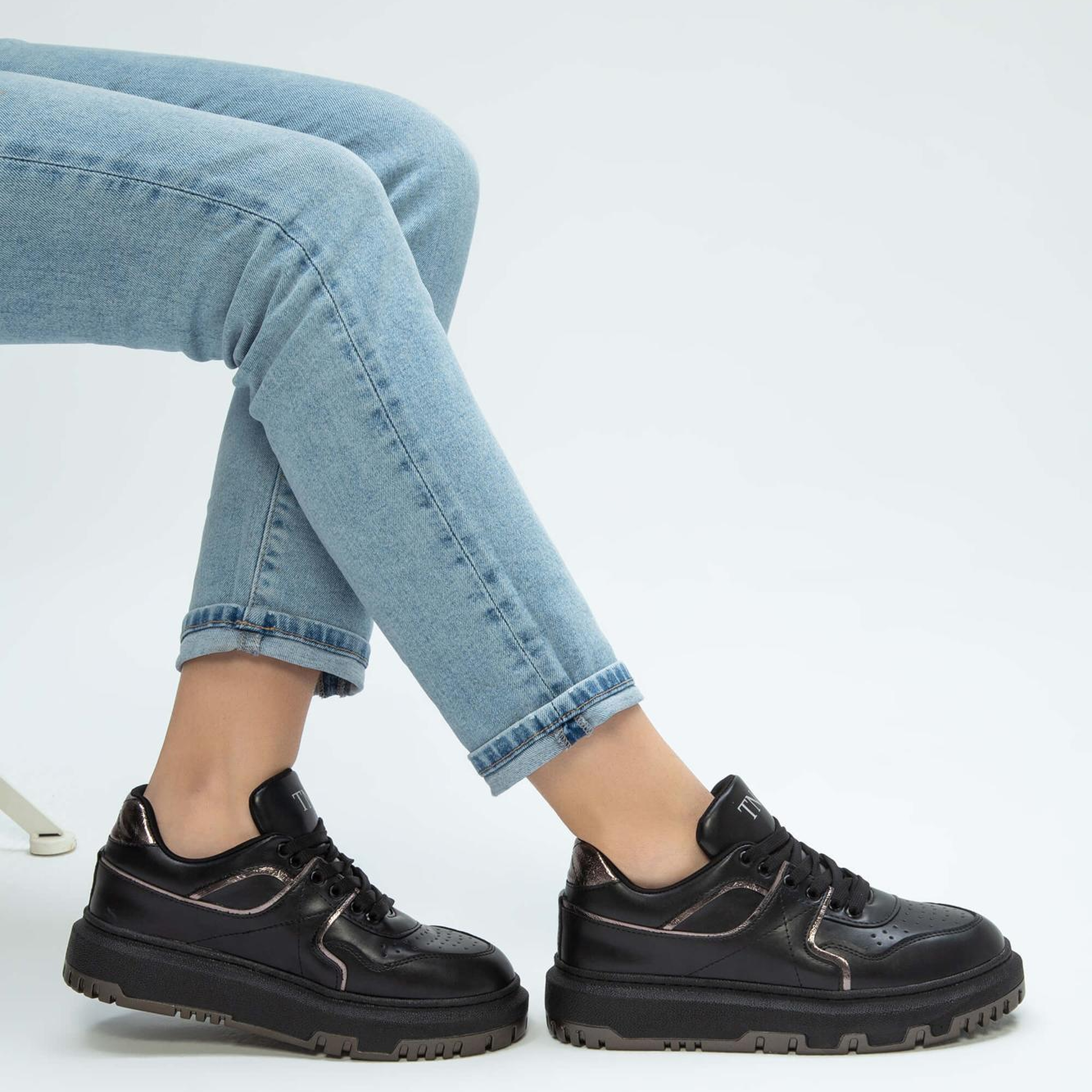 Tamer Tanca Kadın Vegan Siyah Sneakers & Spor Ayakkabı