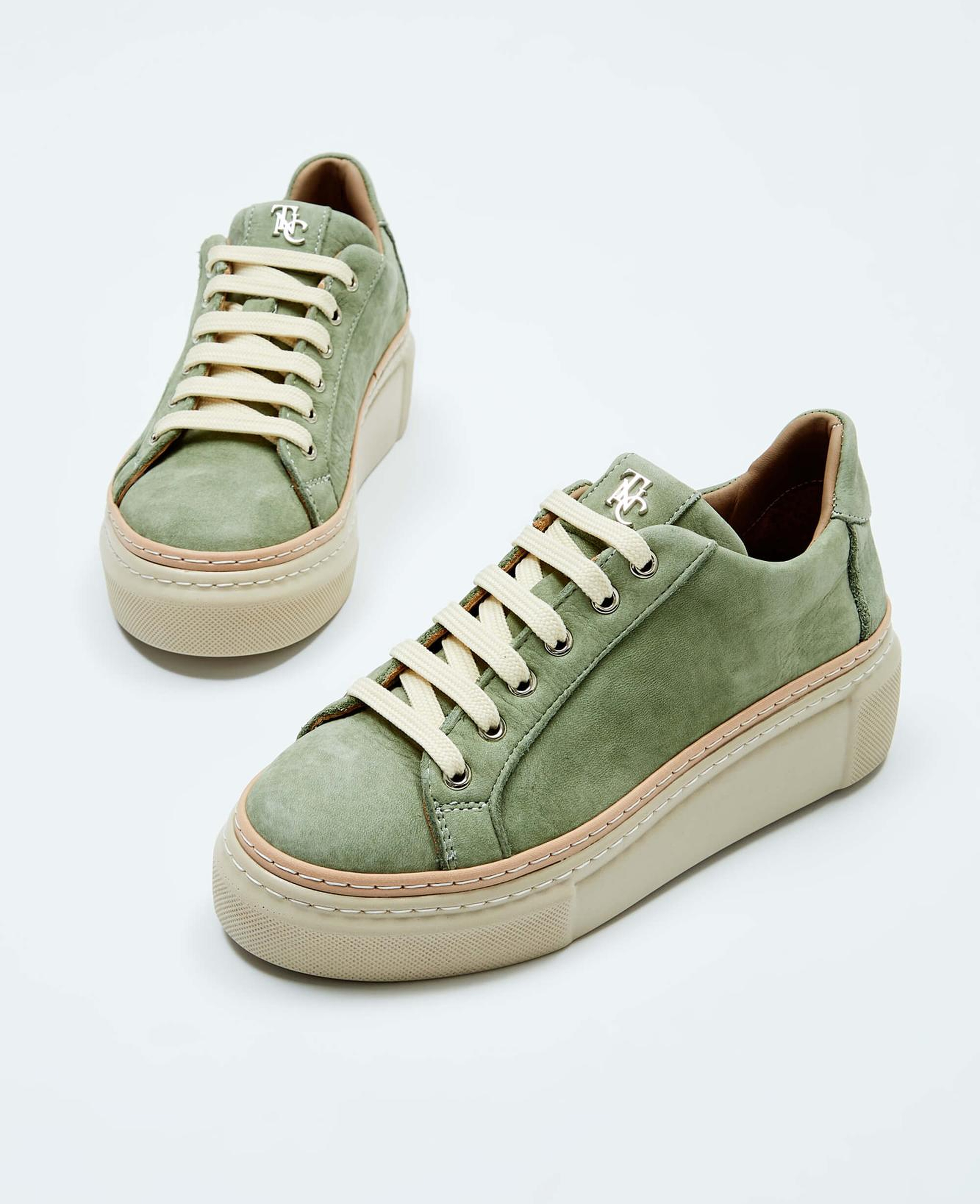 Tamer Tanca Kadın Hakiki Deri Açık Yeşil Nubuk Sneakers & Spor Ayakkabı