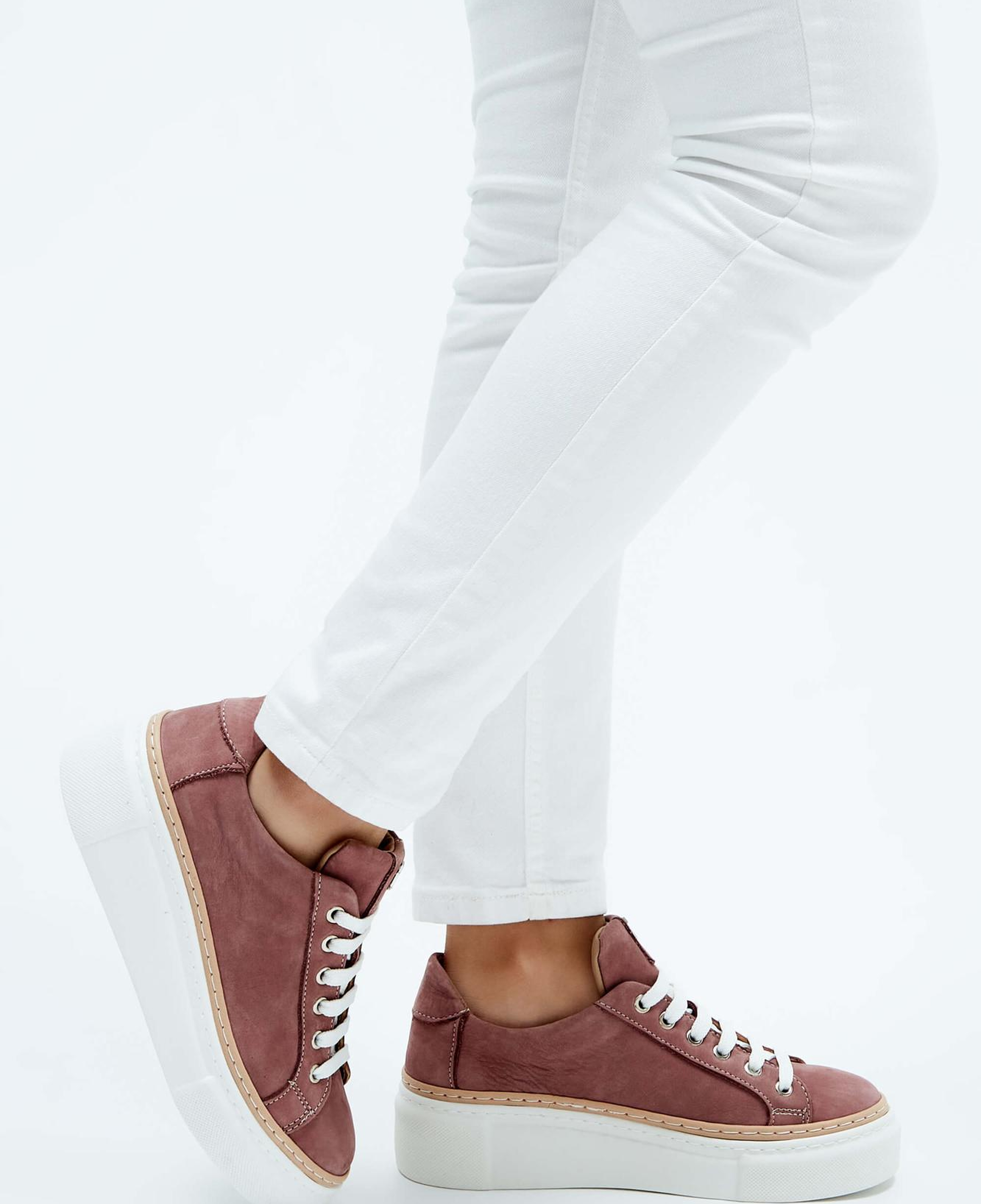 Tamer Tanca Kadın Hakiki Deri Gül Kurusu Nubuk Sneakers & Spor Ayakkabı