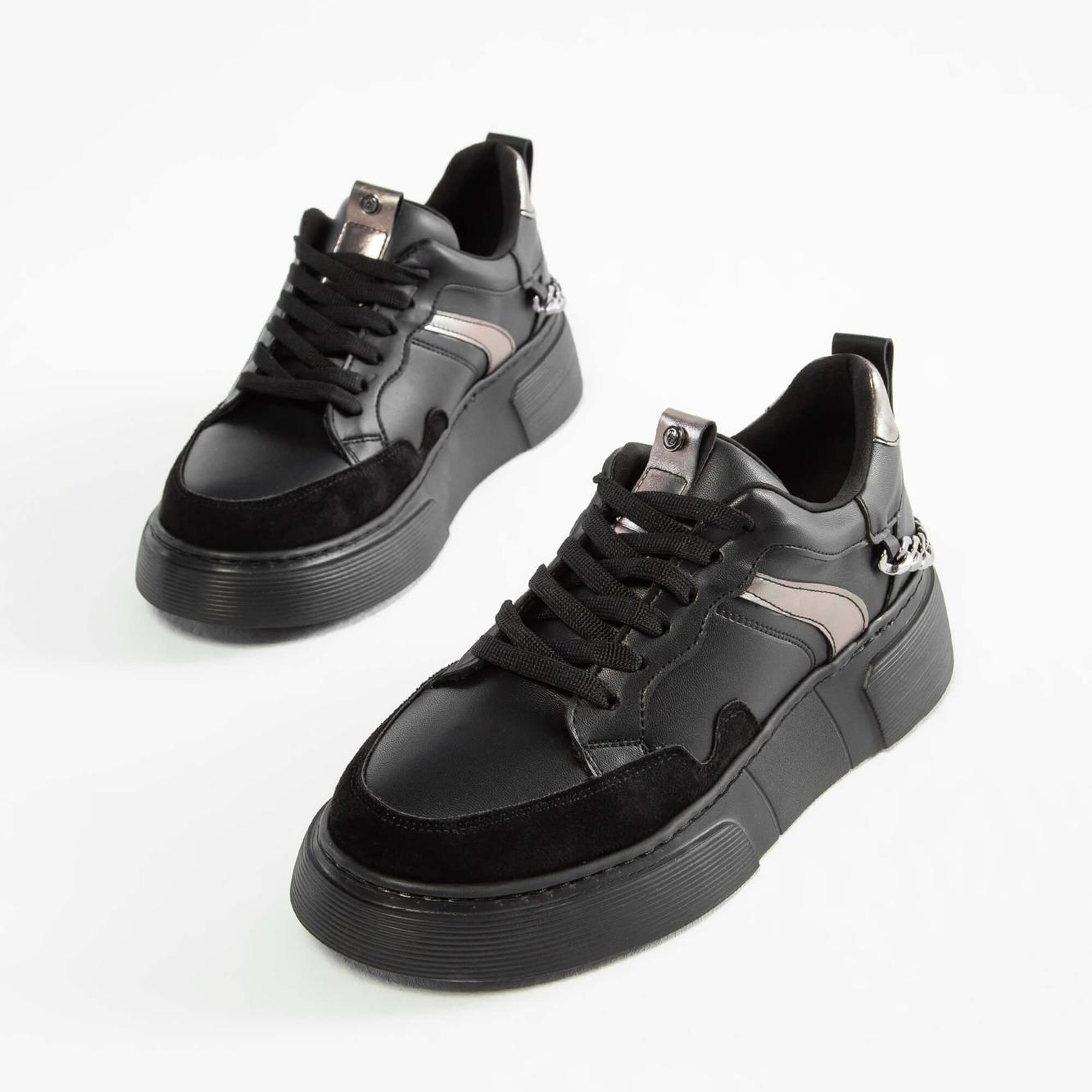 Tamer Tanca Kadın Vegan Siyah Sneakers & Spor Ayakkabı