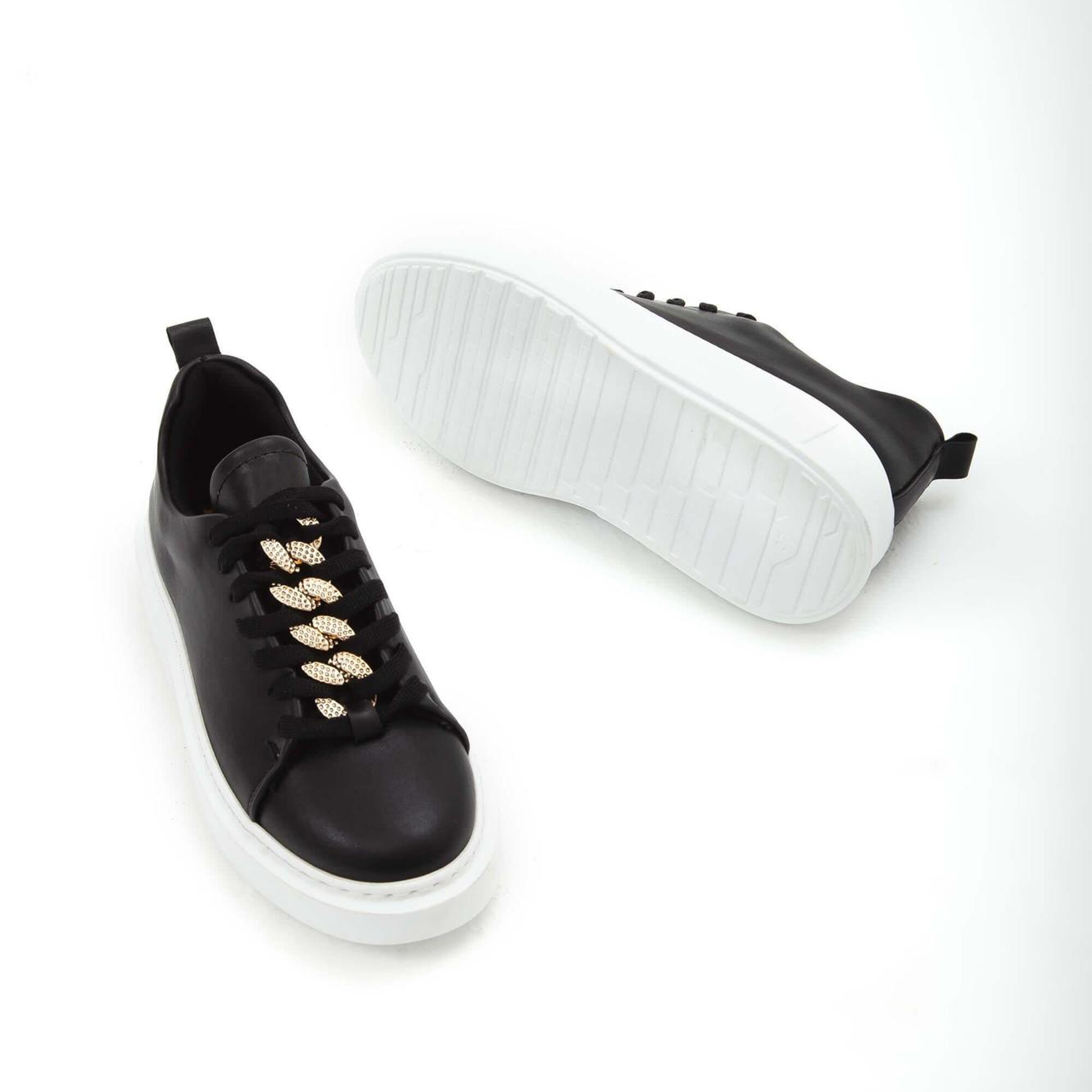 Tamer Tanca Kadın Vegan Siyah Sneakers & Spor Ayakkabı