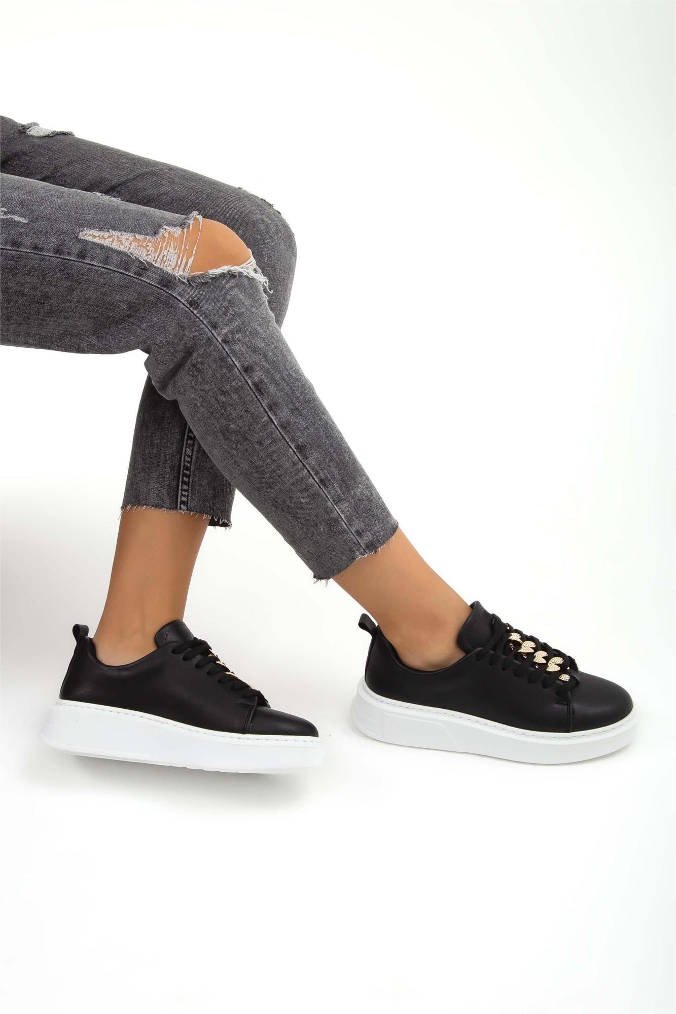 Tamer Tanca Kadın Vegan Siyah Sneakers & Spor Ayakkabı