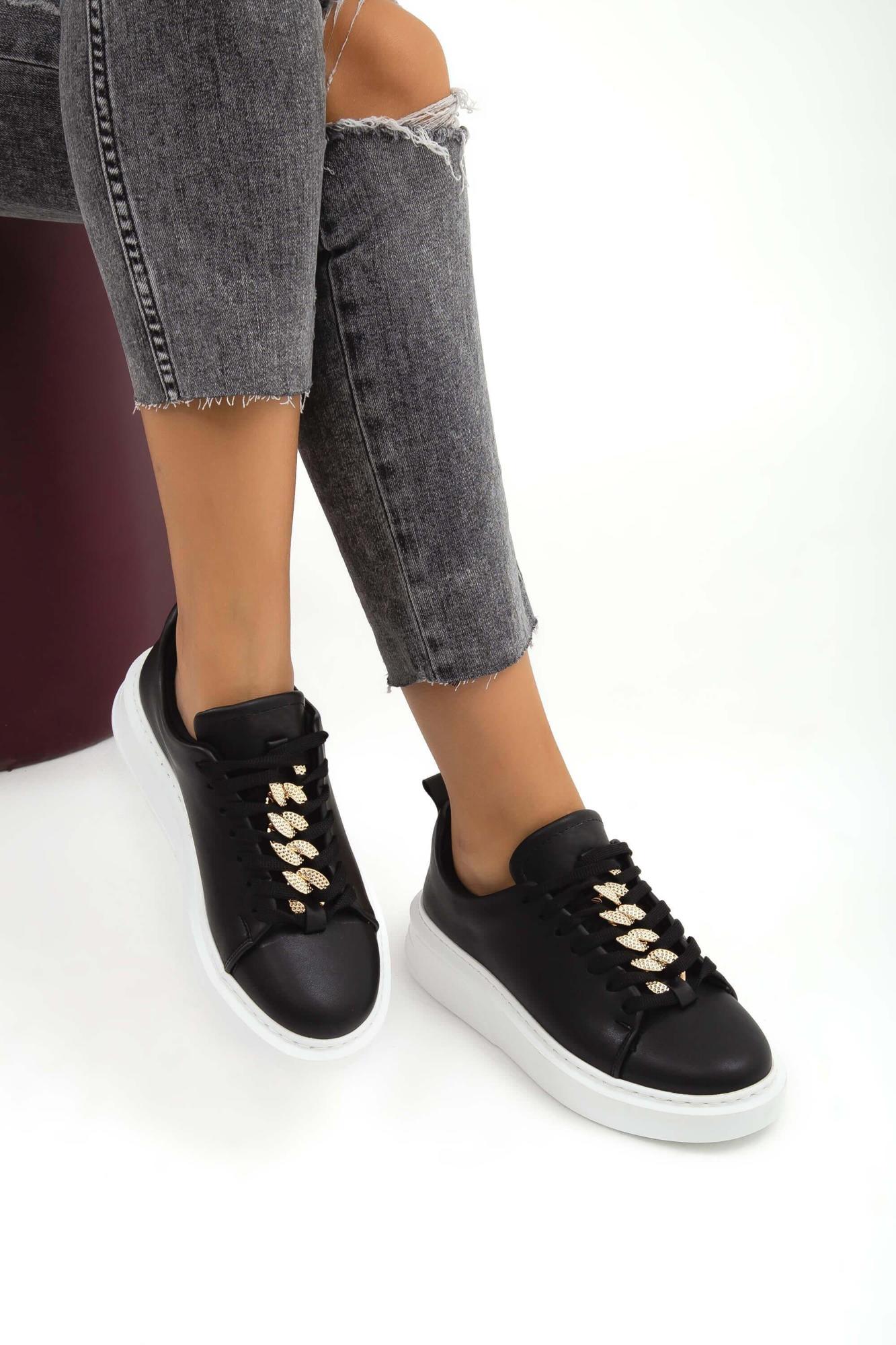 Tamer Tanca Kadın Vegan Siyah Sneakers & Spor Ayakkabı