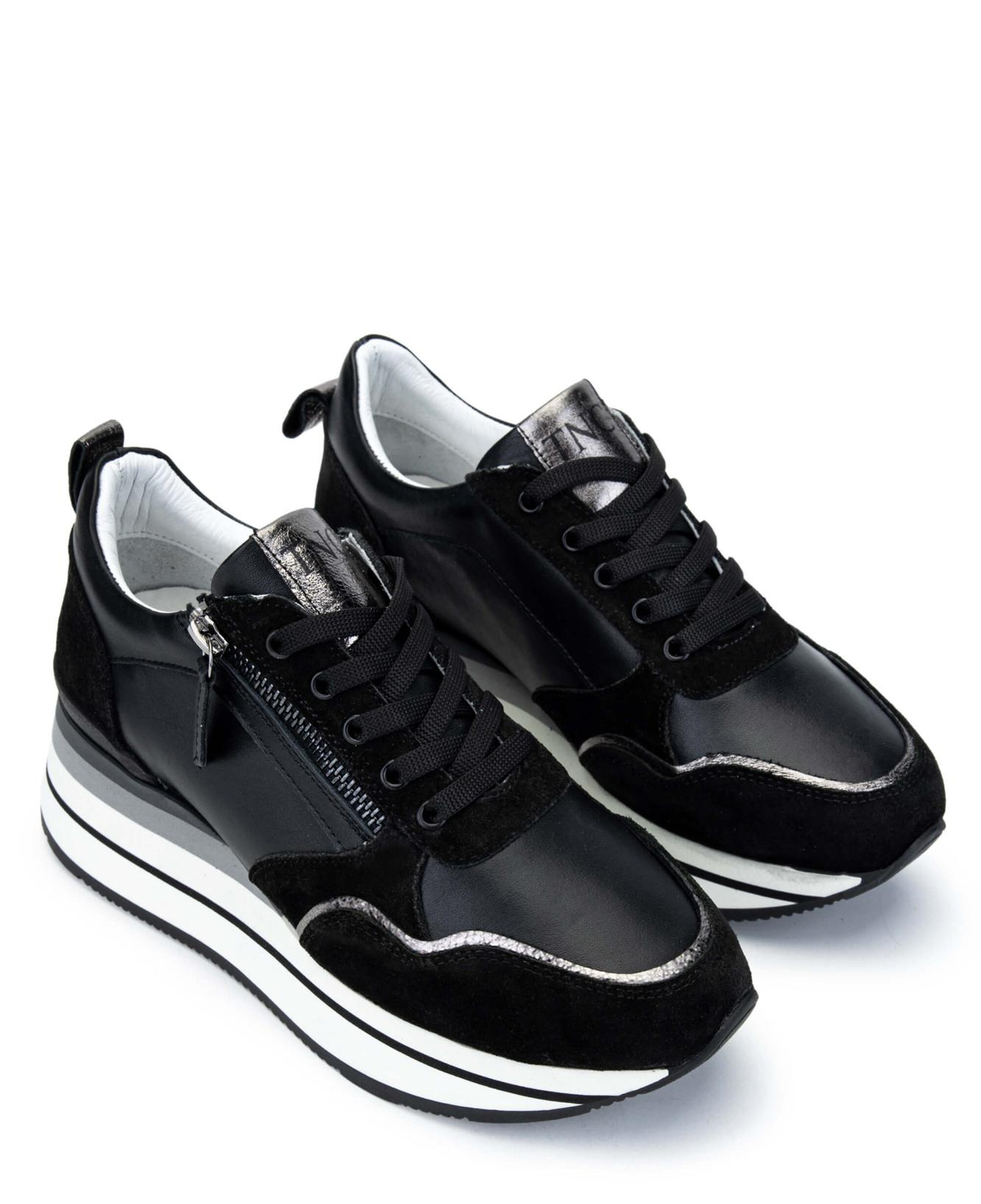 Tamer Tanca Kadın Hakiki Deri Siyah Sneakers & Spor Ayakkabı