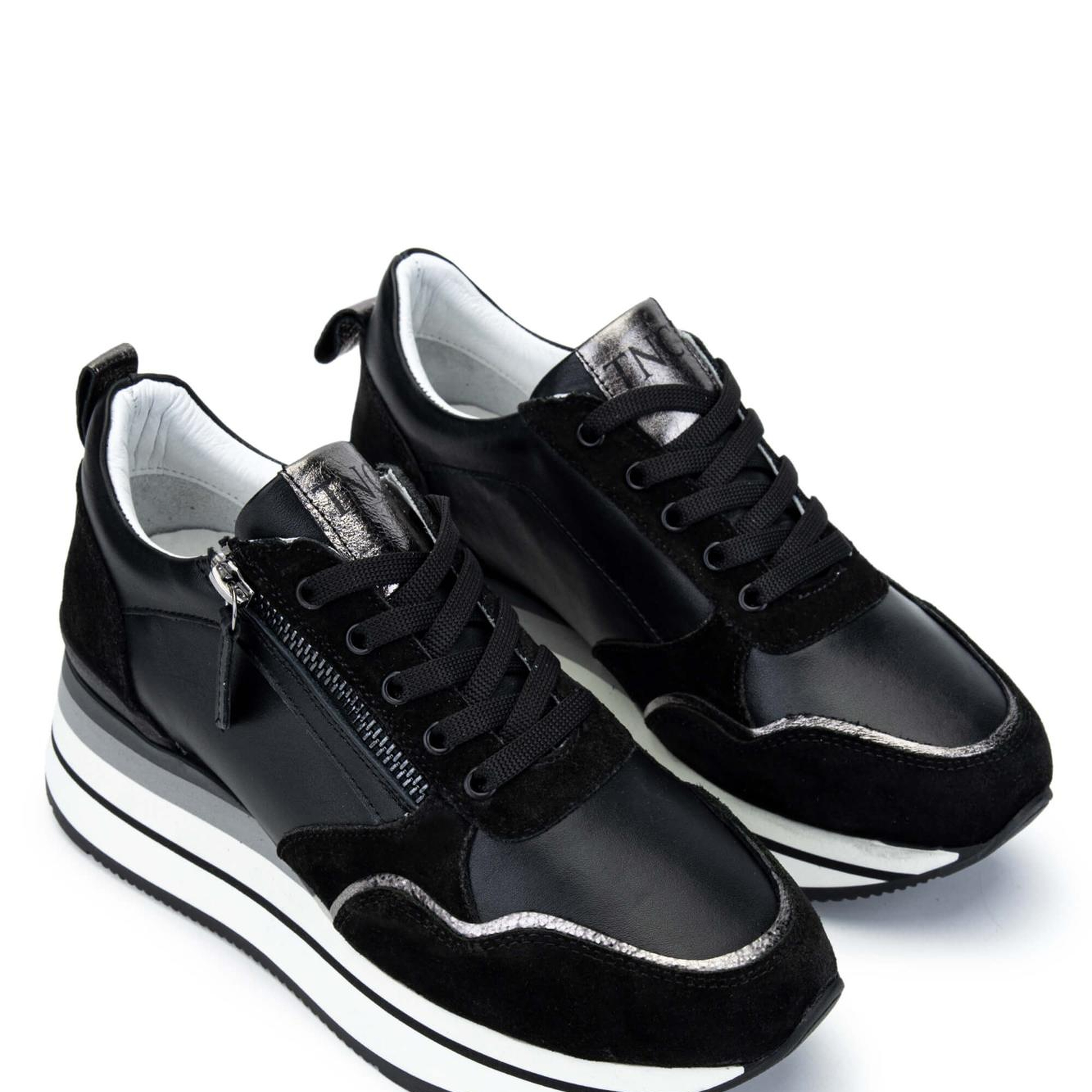 Tamer Tanca Kadın Hakiki Deri Siyah Sneakers & Spor Ayakkabı