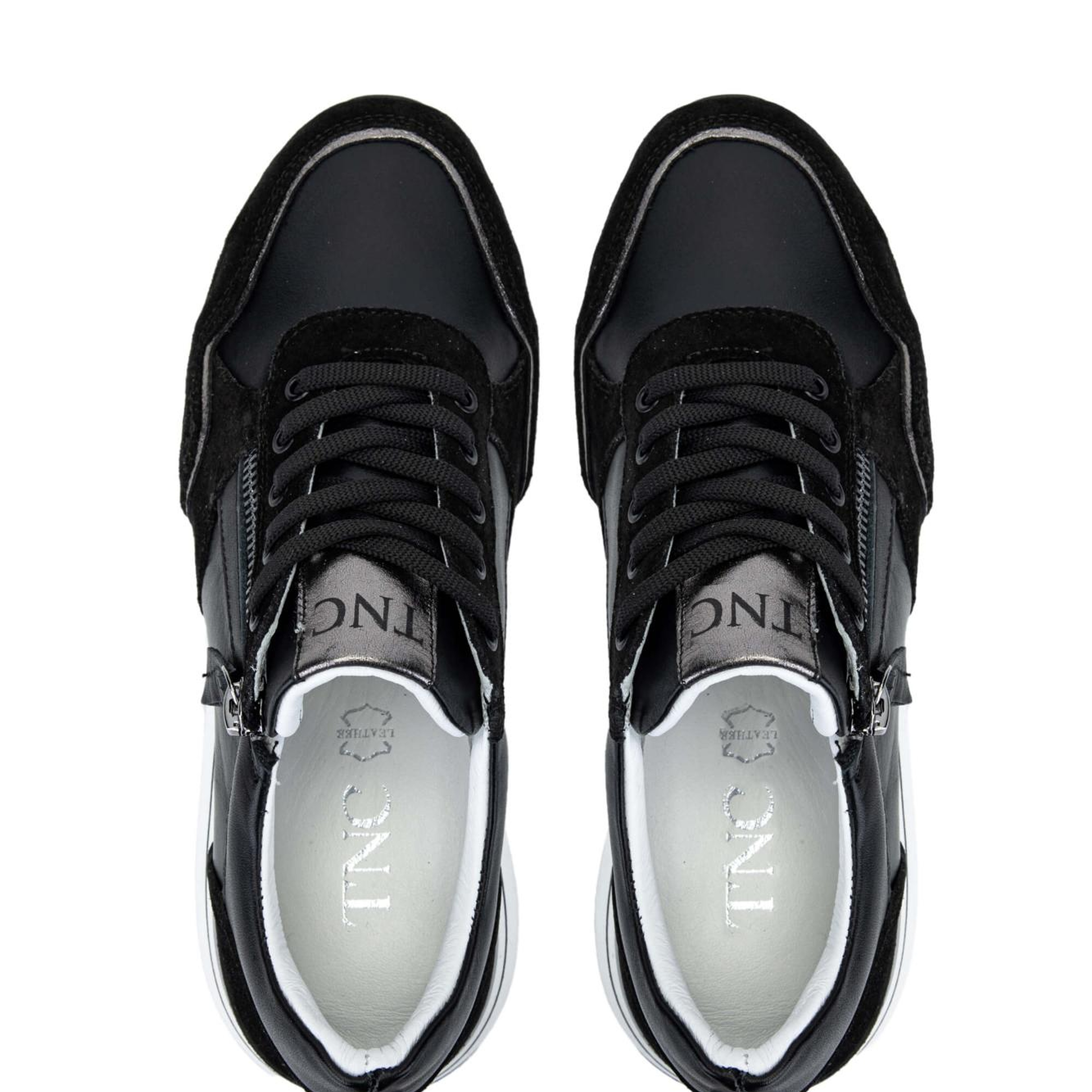 Tamer Tanca Kadın Hakiki Deri Siyah Sneakers & Spor Ayakkabı