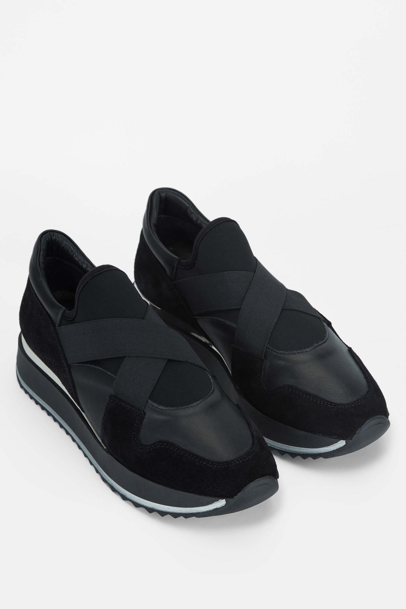 Tamer Tanca Kadın Hakiki Deri Siyah Deri Sneakers & Spor Ayakkabı