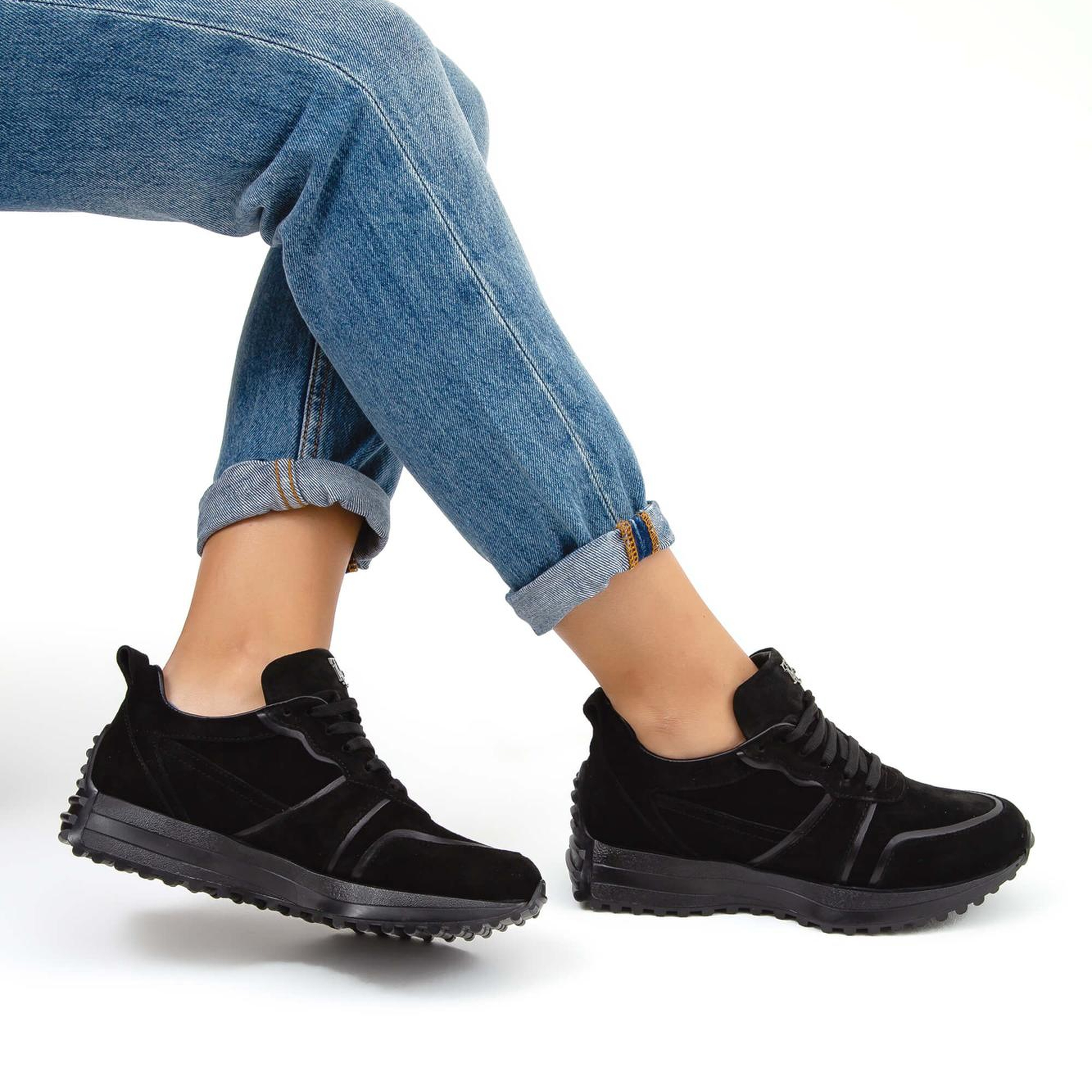 Tamer Tanca Kadın Hakiki Deri Siyah Sneakers & Spor Ayakkabı