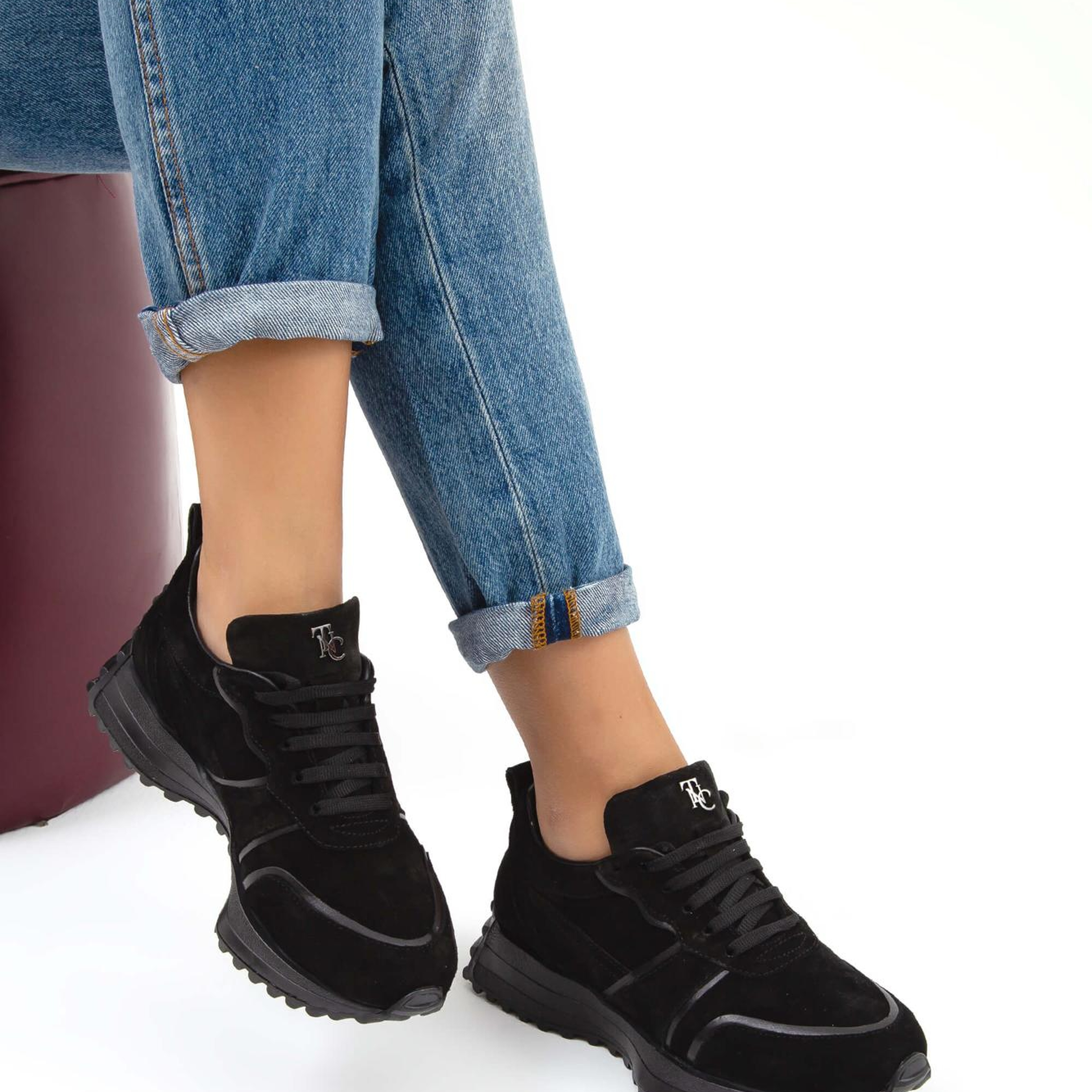 Tamer Tanca Kadın Hakiki Deri Siyah Sneakers & Spor Ayakkabı