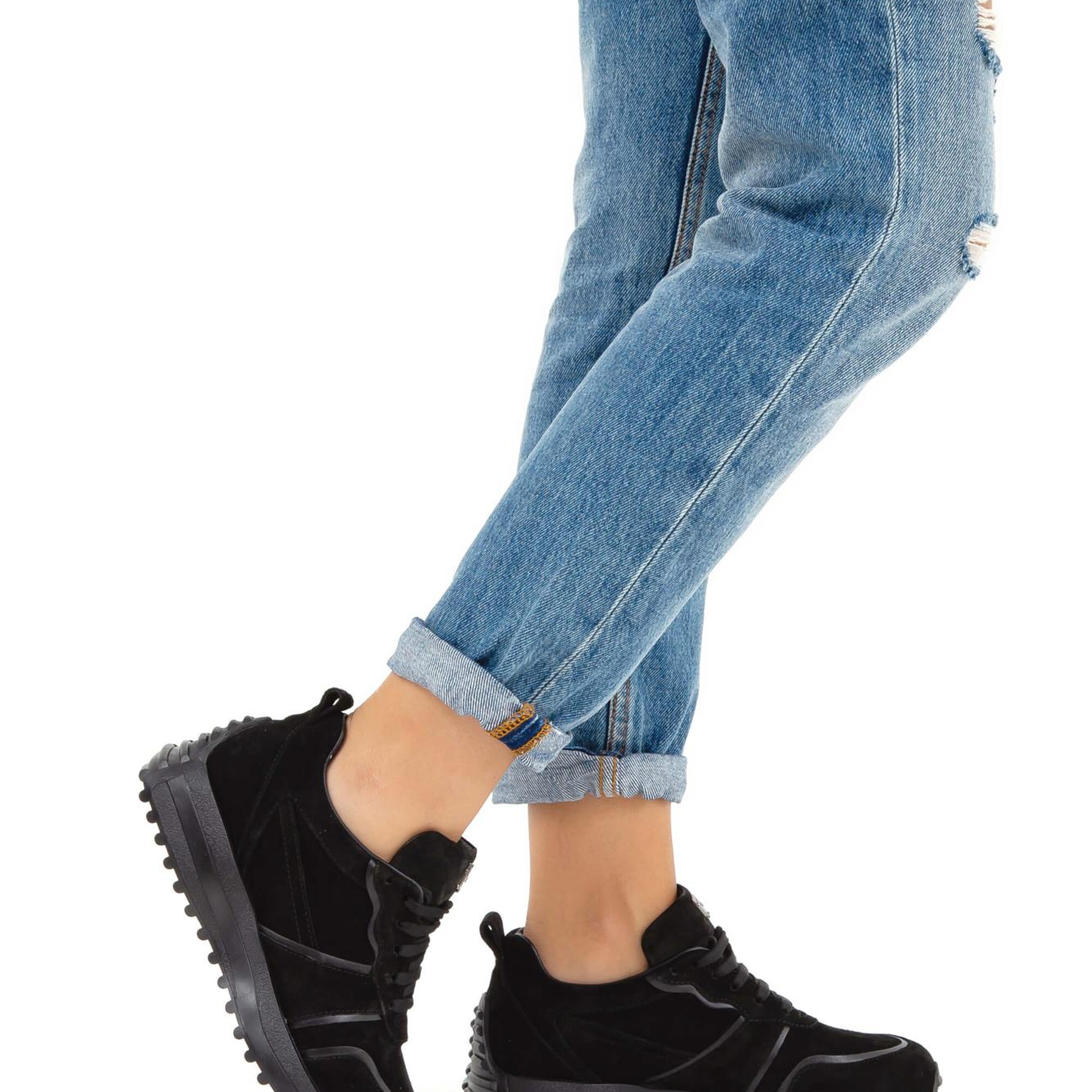 Tamer Tanca Kadın Hakiki Deri Siyah Sneakers & Spor Ayakkabı