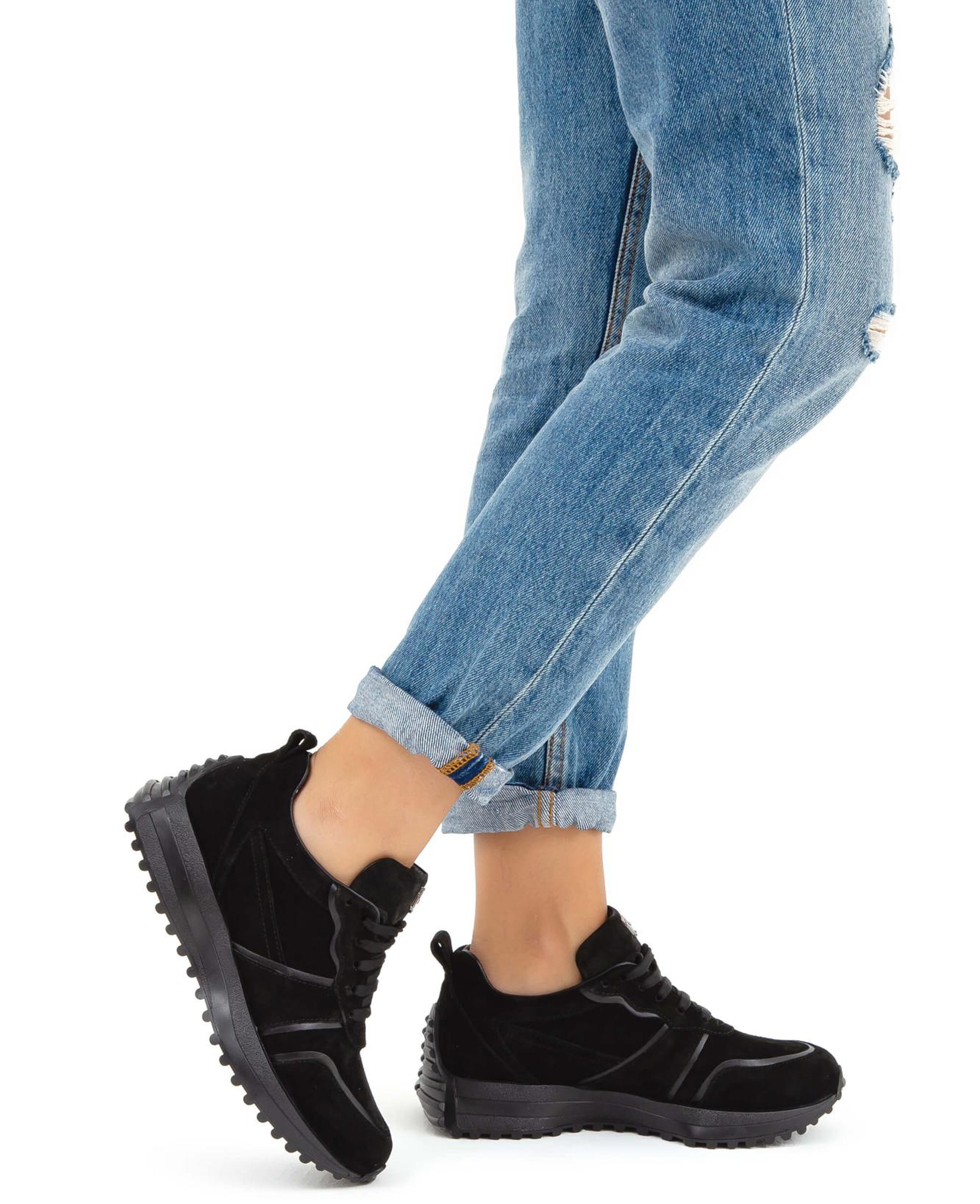 Tamer Tanca Kadın Hakiki Deri Siyah Sneakers & Spor Ayakkabı