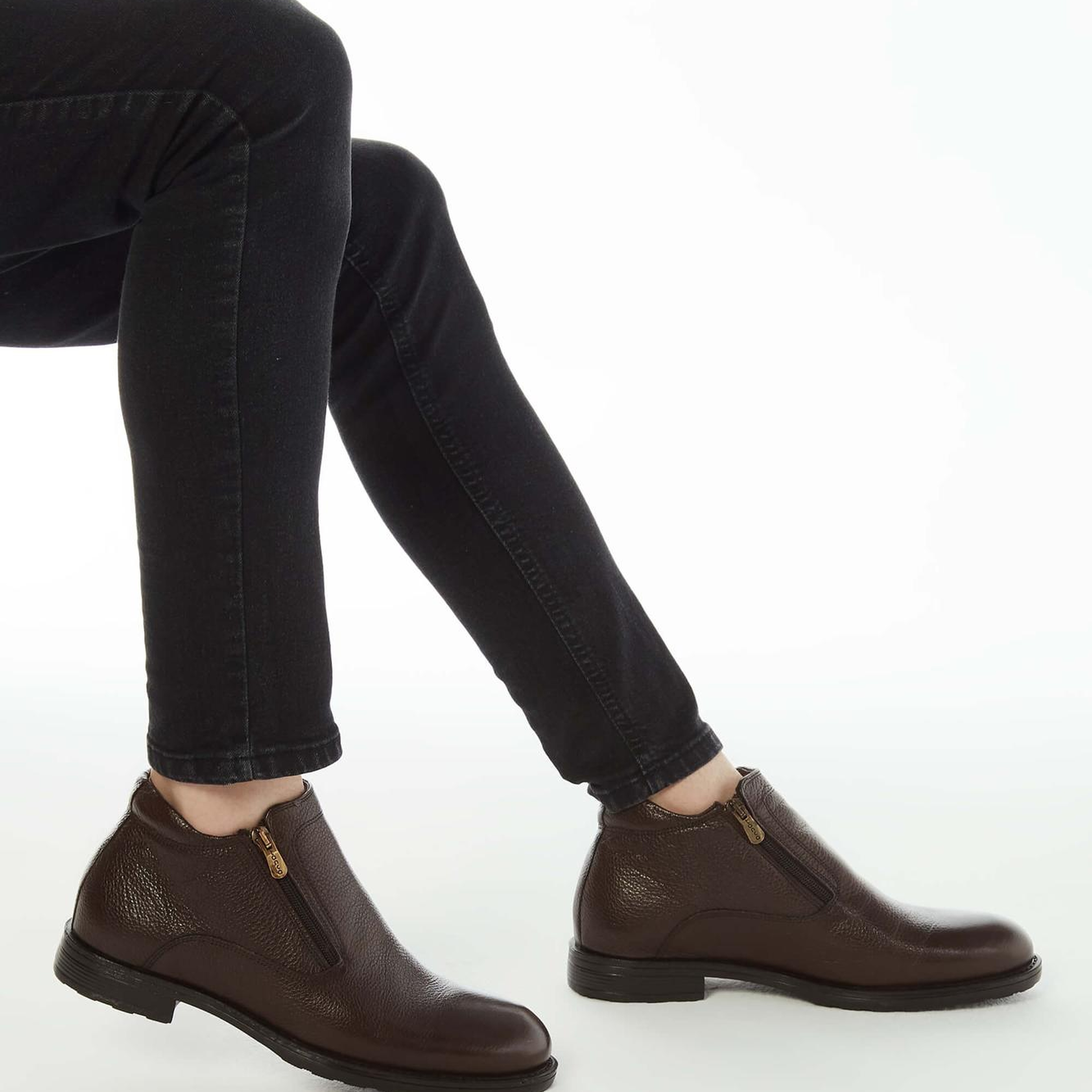 Tamer Tanca Erkek Hakiki Deri Kahverengi Floter Klasik Bot