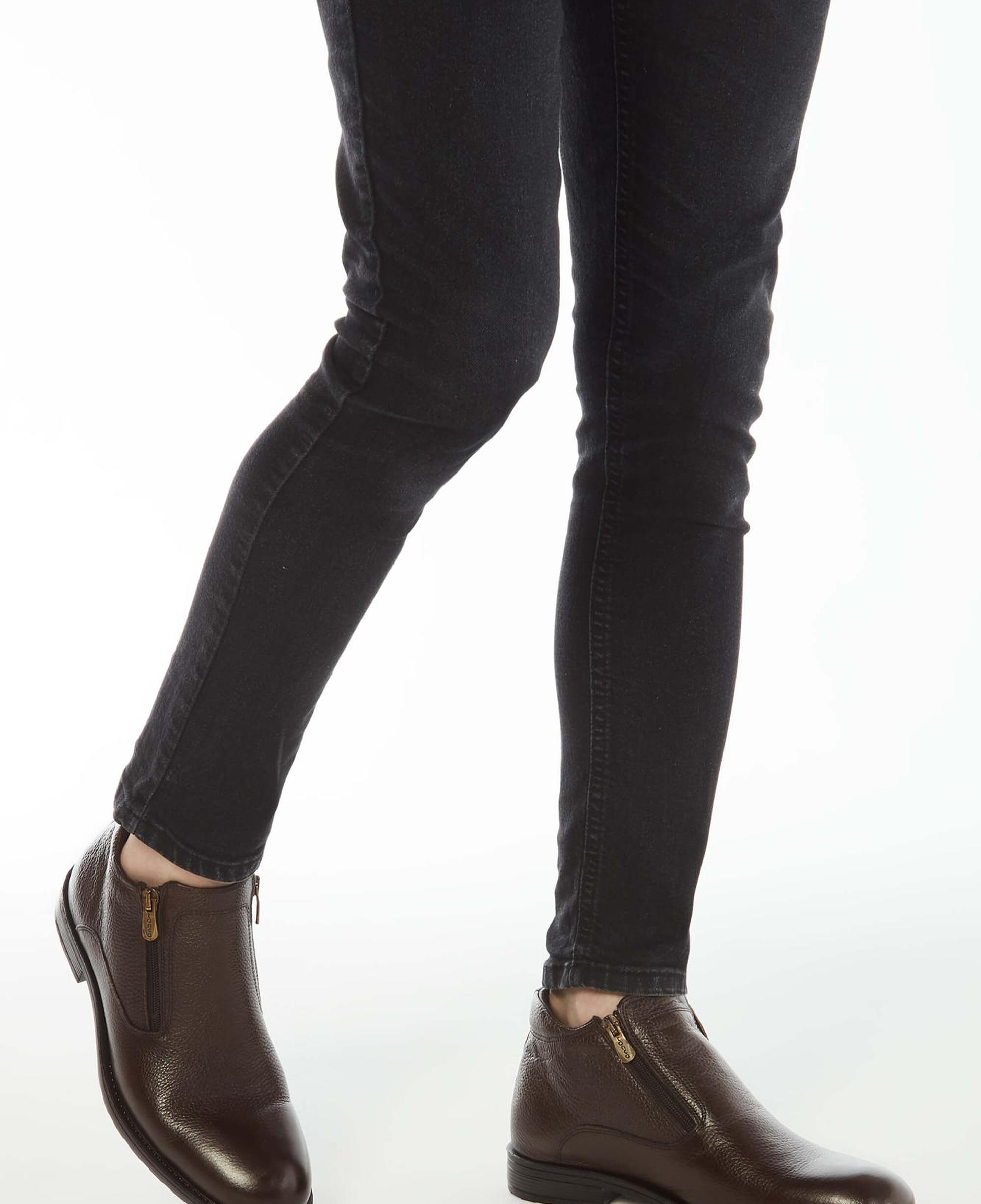 Tamer Tanca Erkek Hakiki Deri Kahverengi Floter Klasik Bot