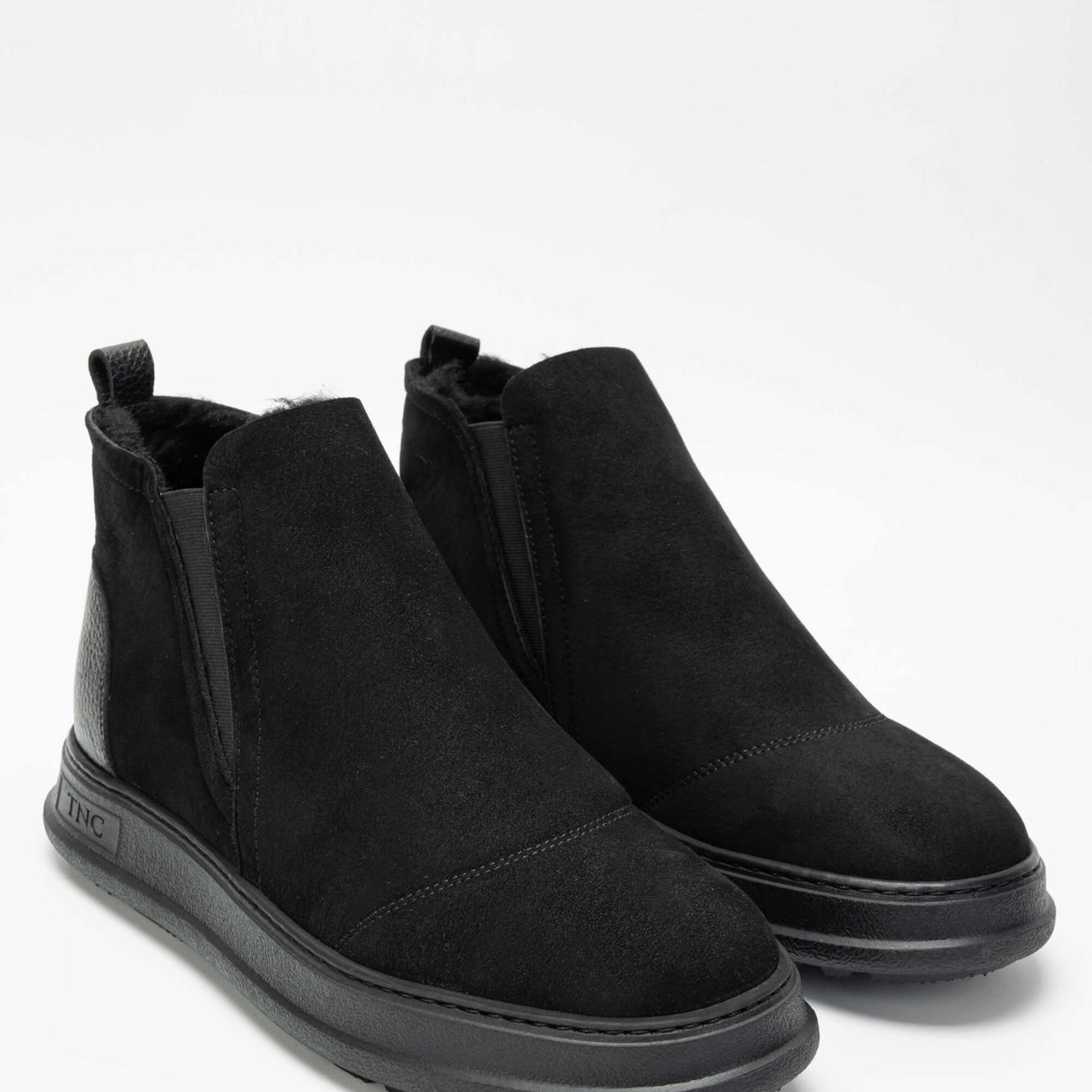 Tamer Tanca Erkek Hakiki Deri Siyah Süet Casual Bot