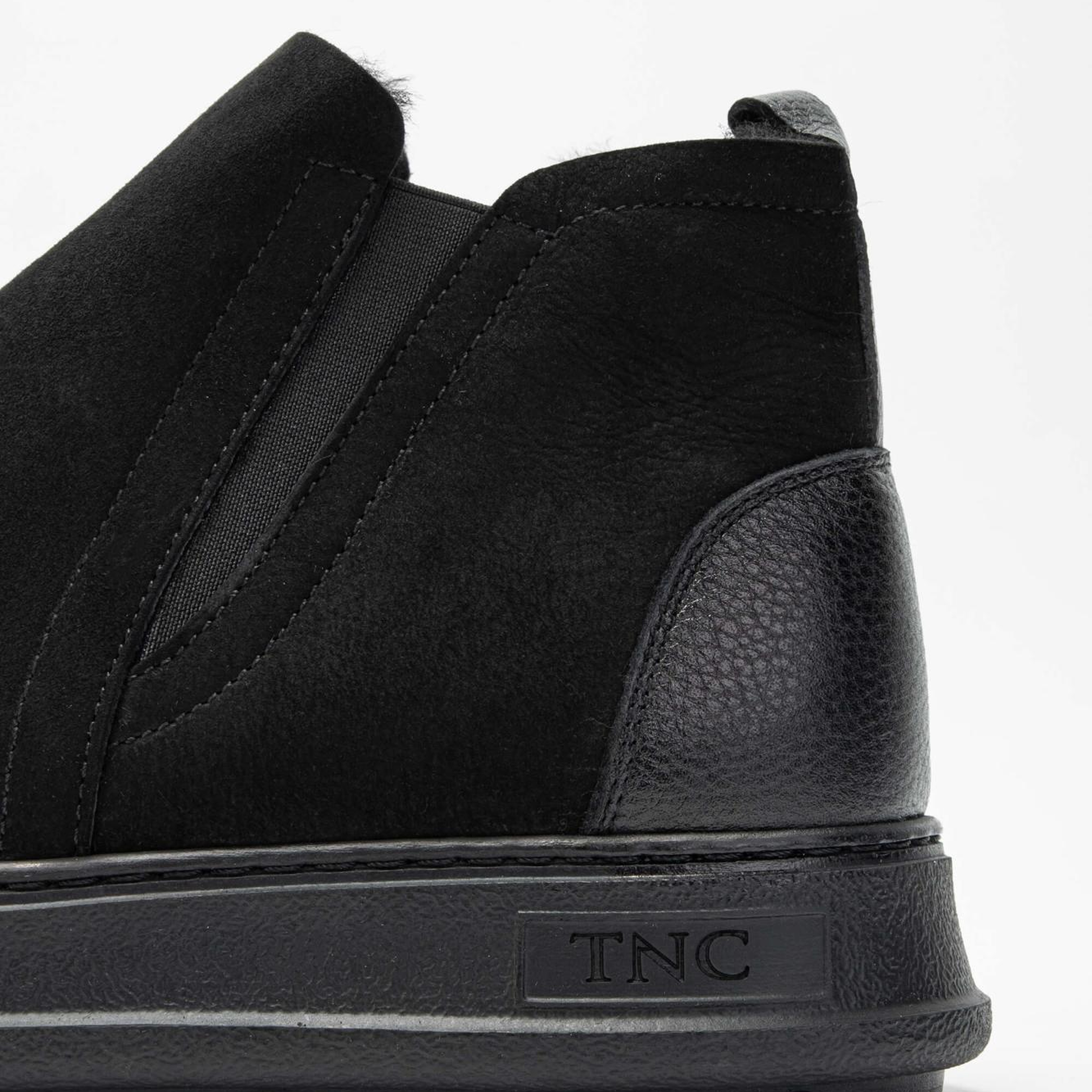 Tamer Tanca Erkek Hakiki Deri Siyah Süet Casual Bot