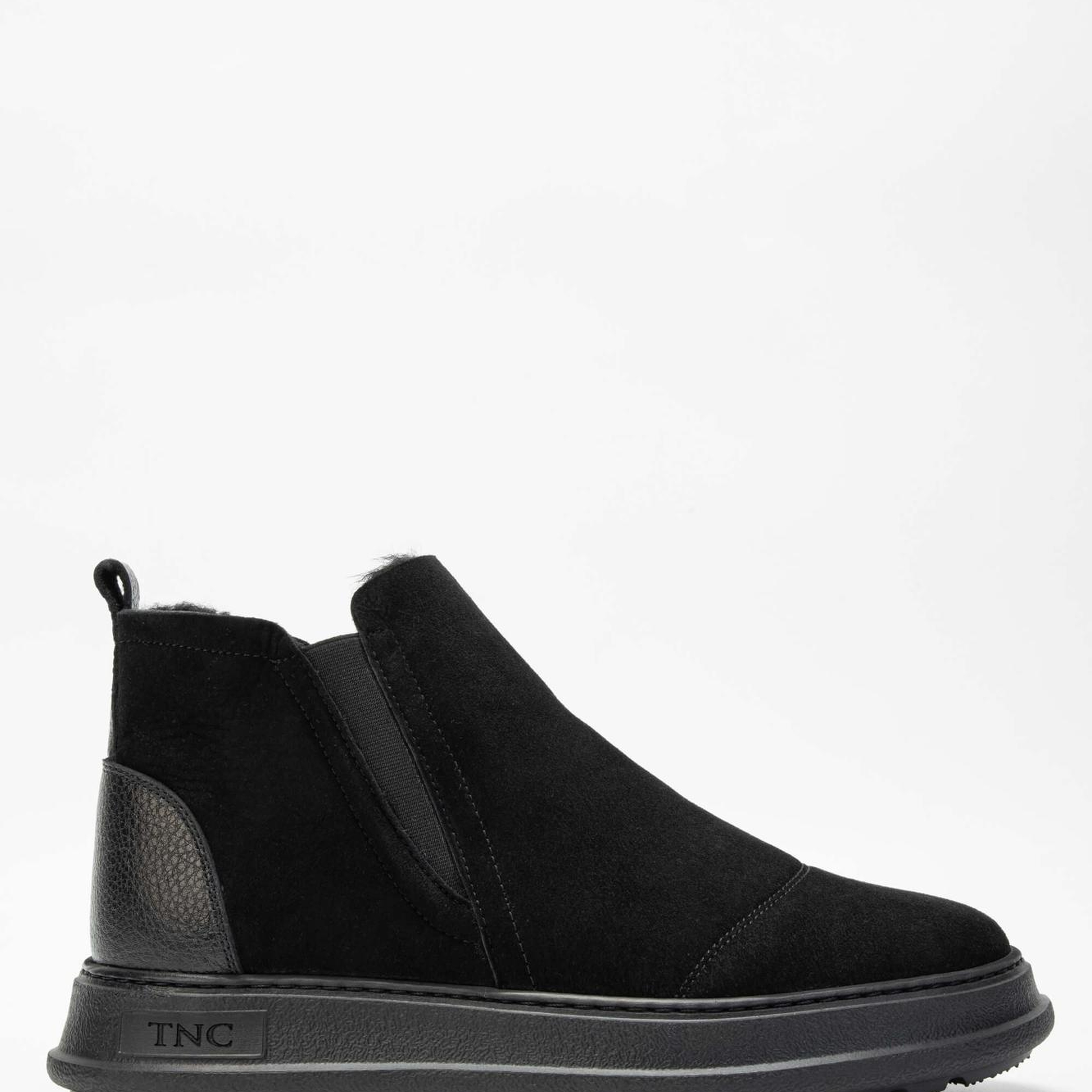 Tamer Tanca Erkek Hakiki Deri Siyah Süet Casual Bot