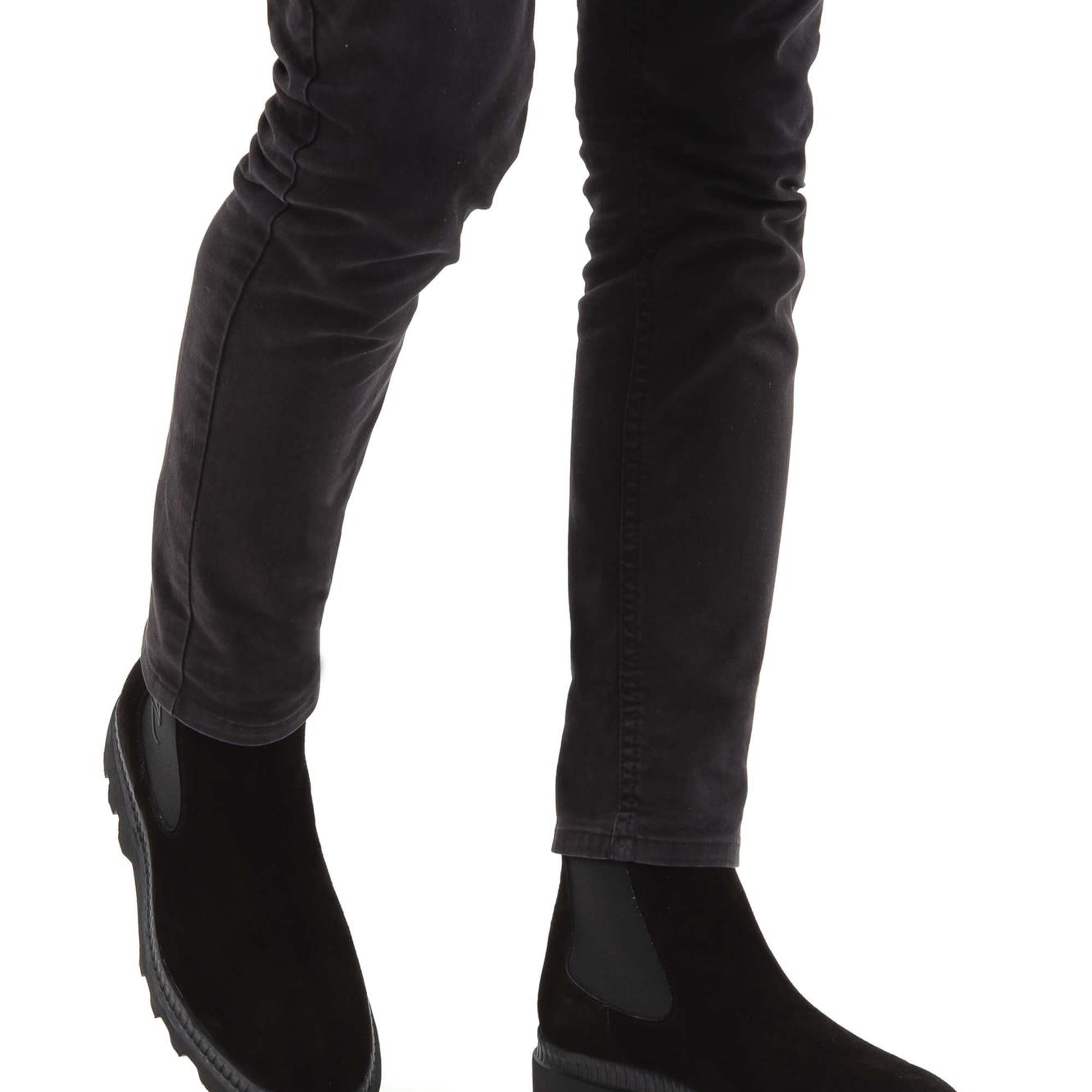 Tamer Tanca Erkek Hakiki Deri Siyah Süet Casual Bot