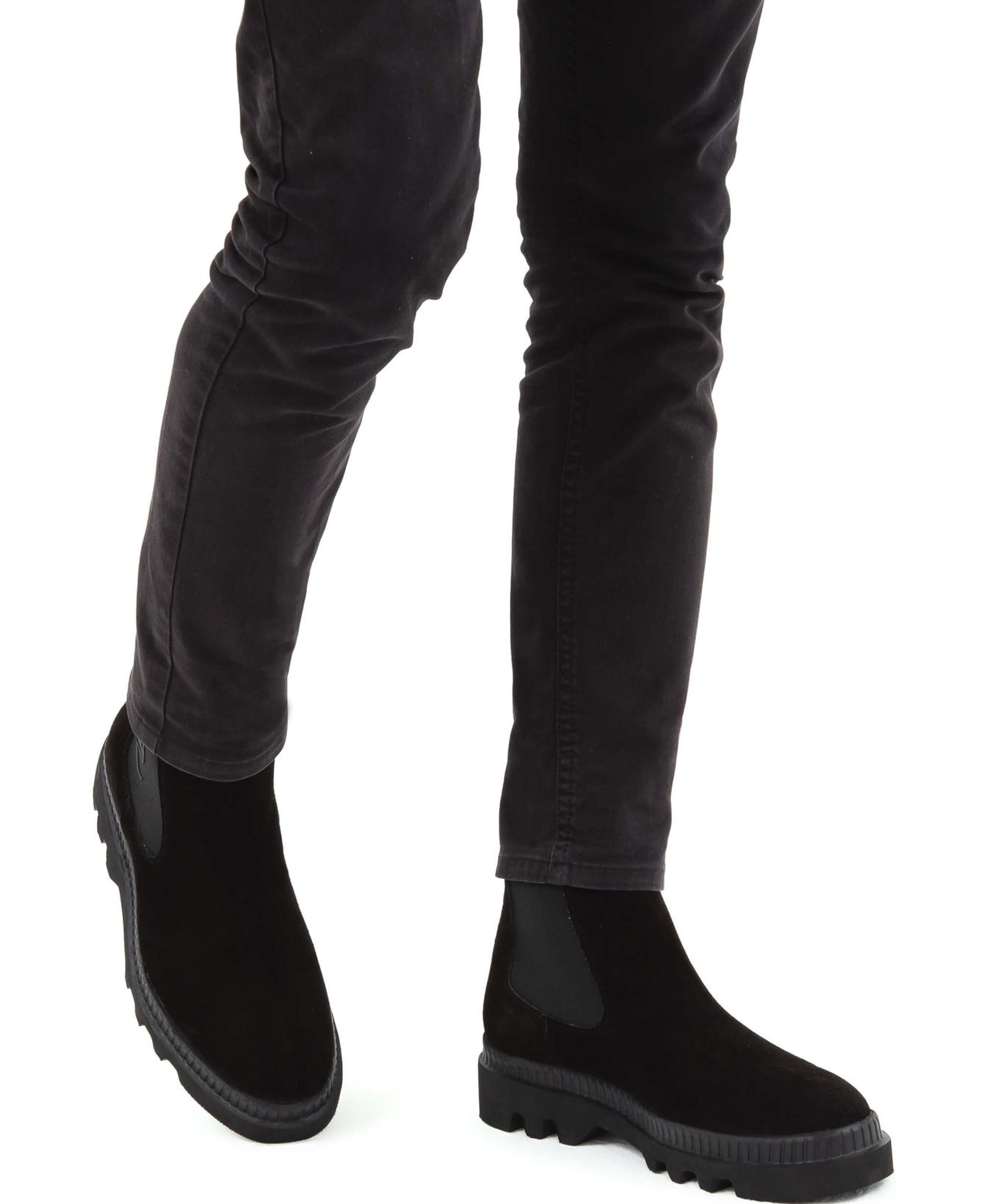 Tamer Tanca Erkek Hakiki Deri Siyah Süet Casual Bot