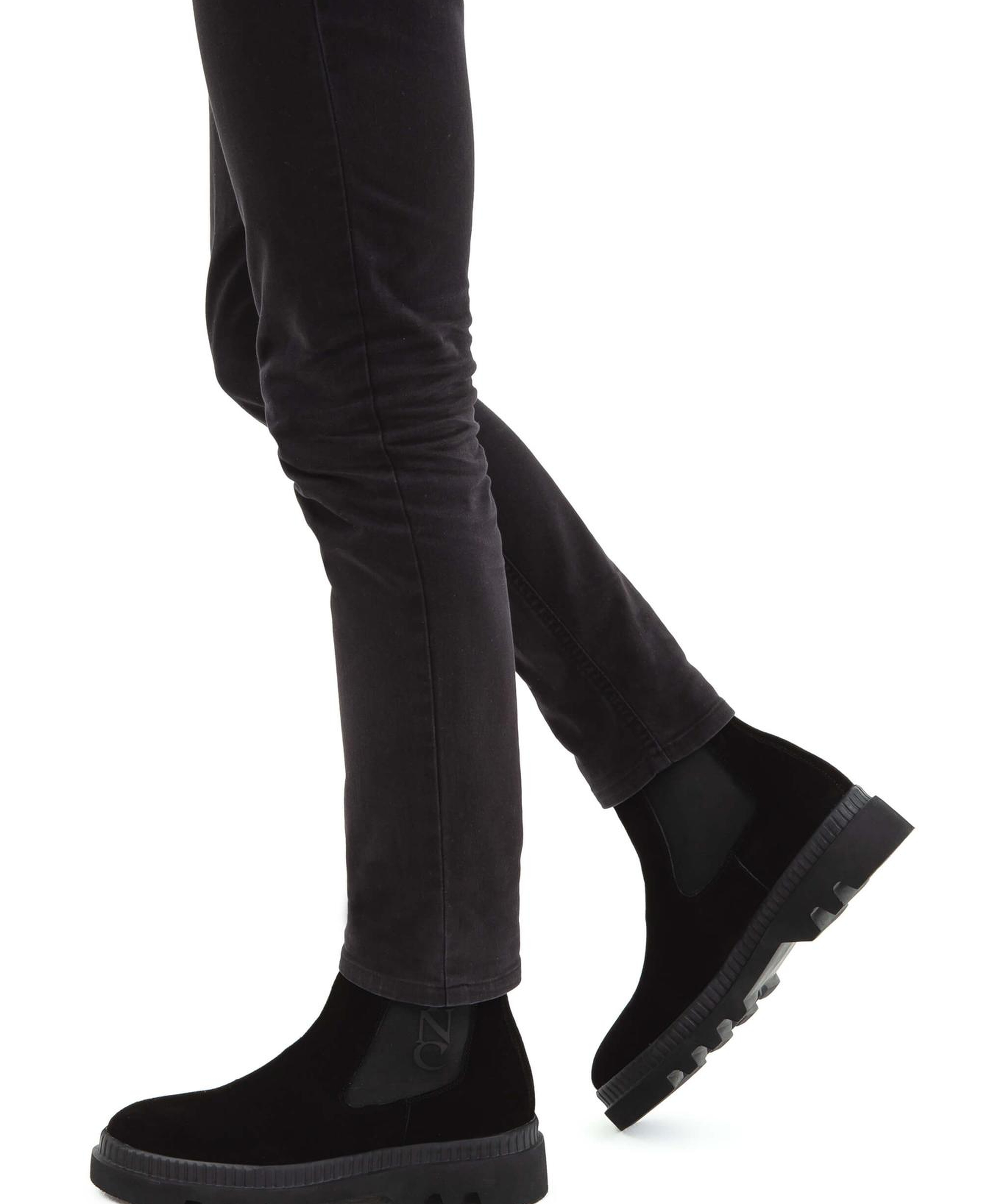 Tamer Tanca Erkek Hakiki Deri Siyah Süet Casual Bot