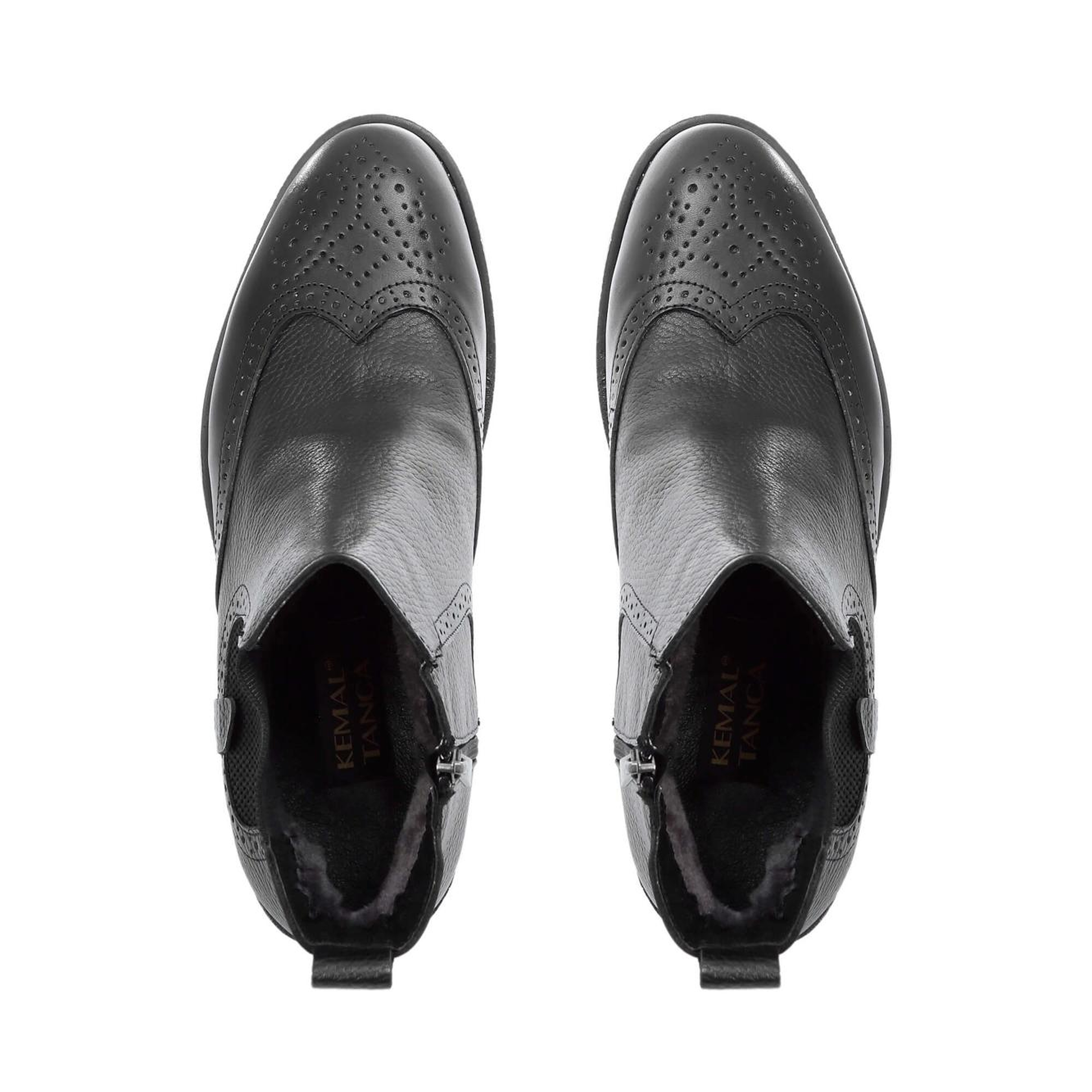 Tamer Tanca Erkek Hakiki Deri Siyah Floter Klasik Bot