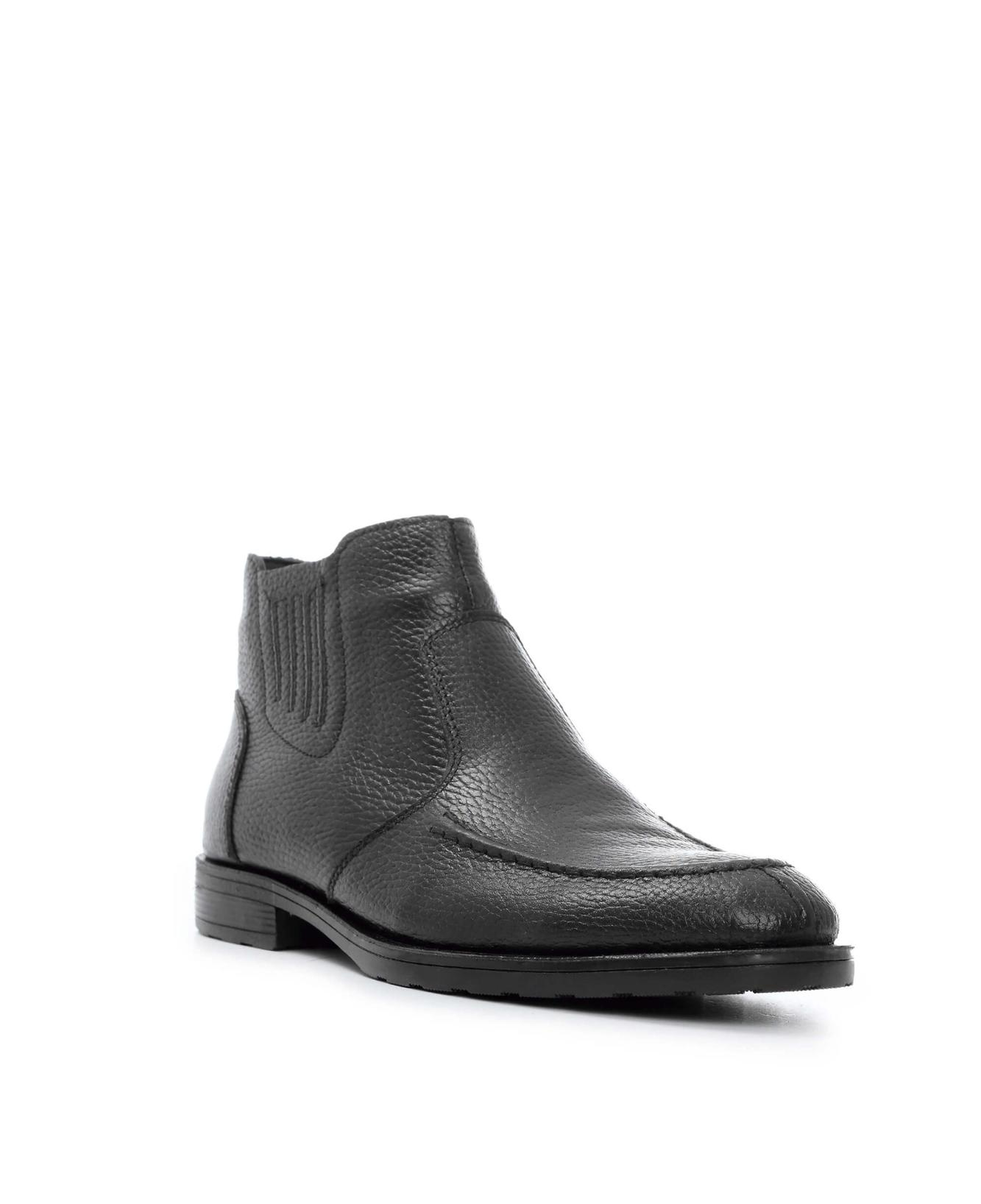 Tamer Tanca Erkek Hakiki Deri Siyah Floter Klasik Bot