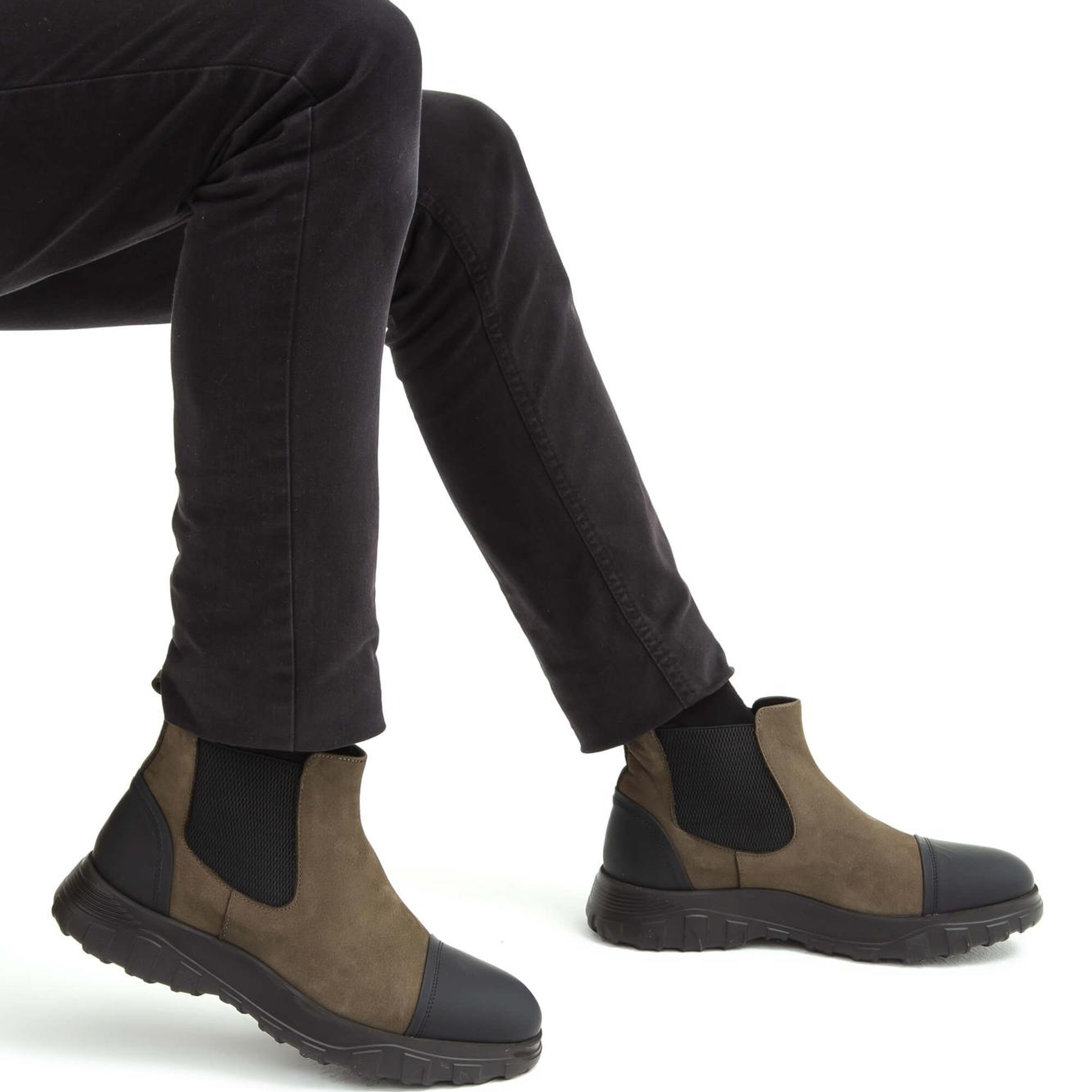 Tamer Tanca Erkek Hakiki Deri Haki Süet Casual Bot