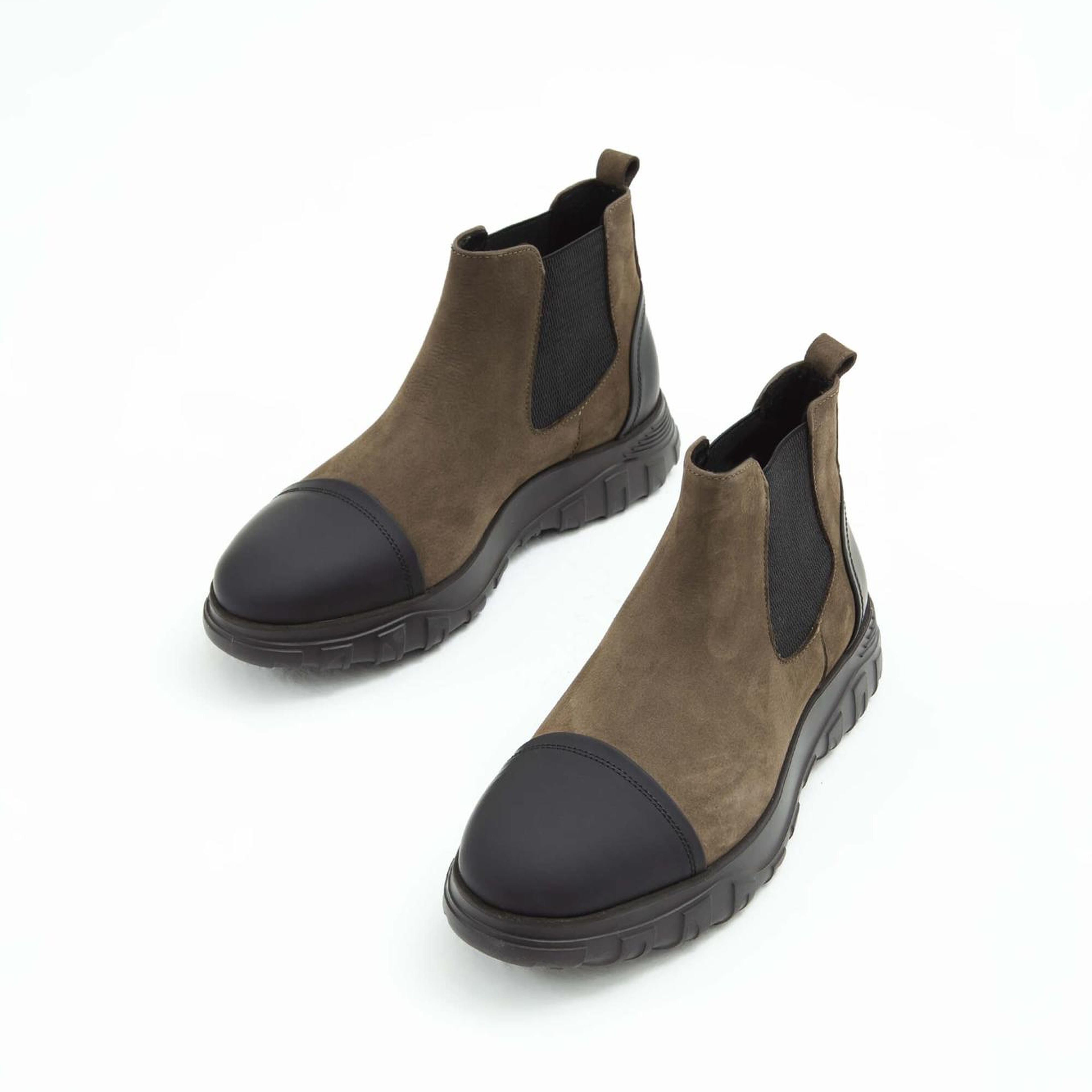 Tamer Tanca Erkek Hakiki Deri Haki Süet Casual Bot