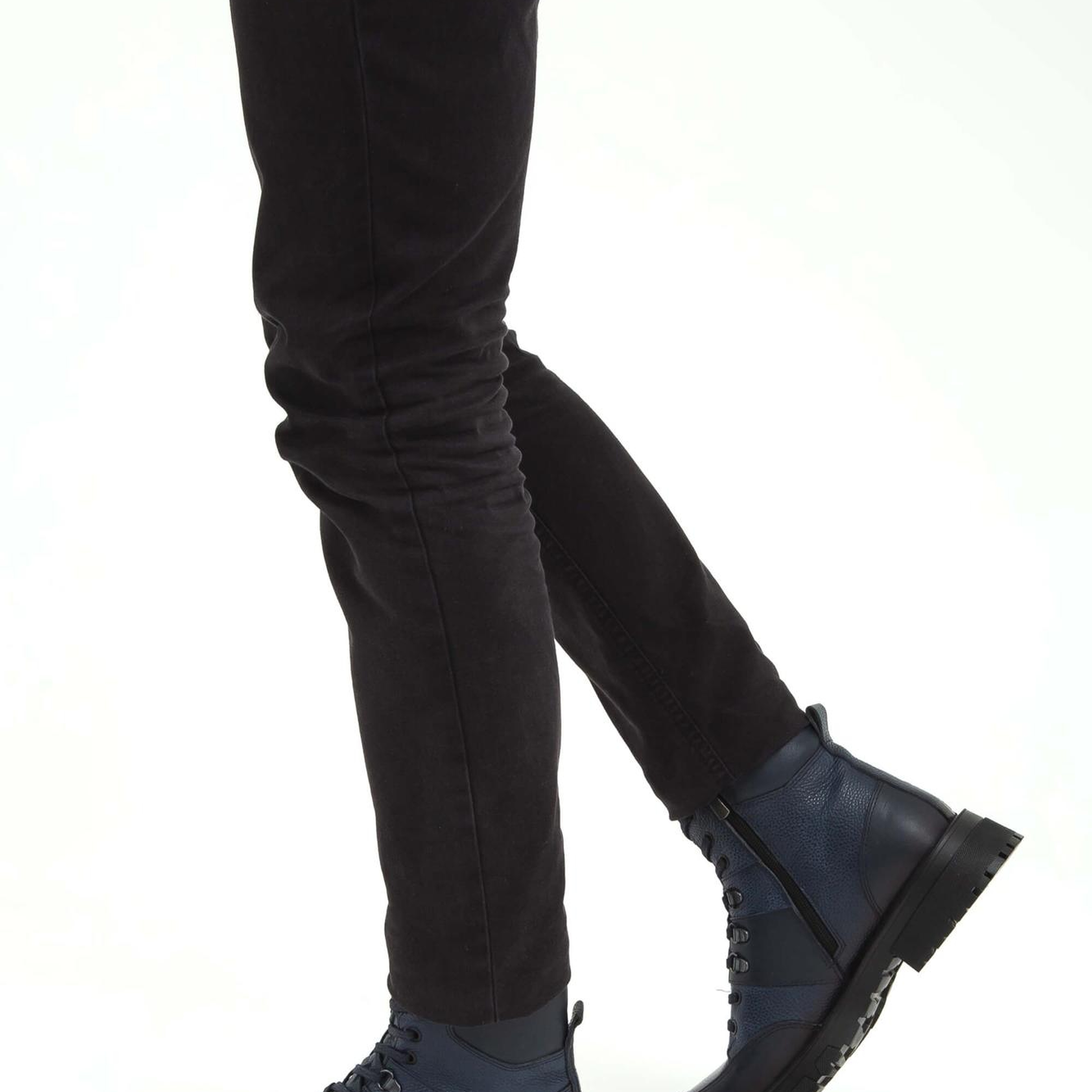 Tamer Tanca Erkek Hakiki Deri Lacivert Casual Bot