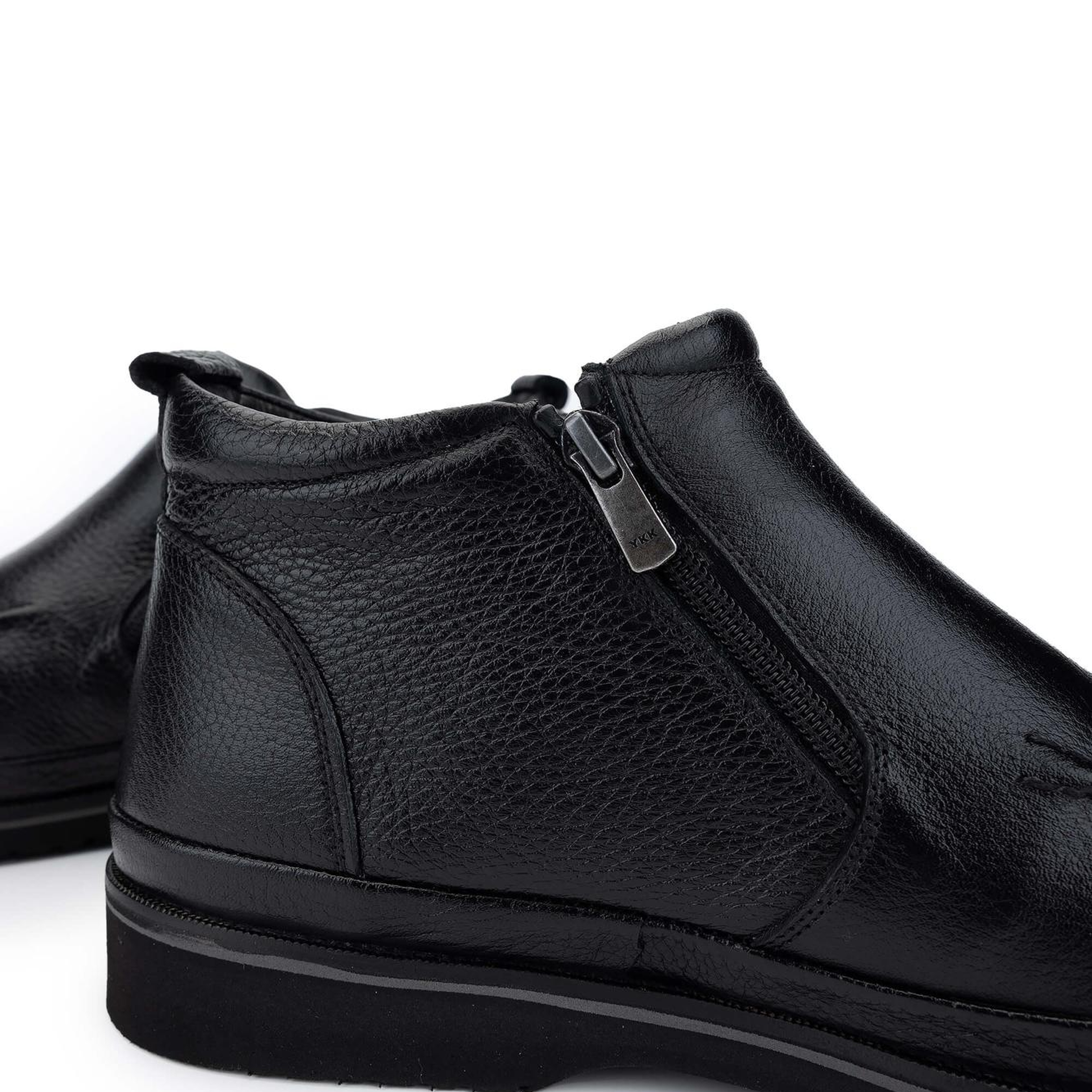 Tamer Tanca Erkek Hakiki Deri Siyah Floter Casual Bot