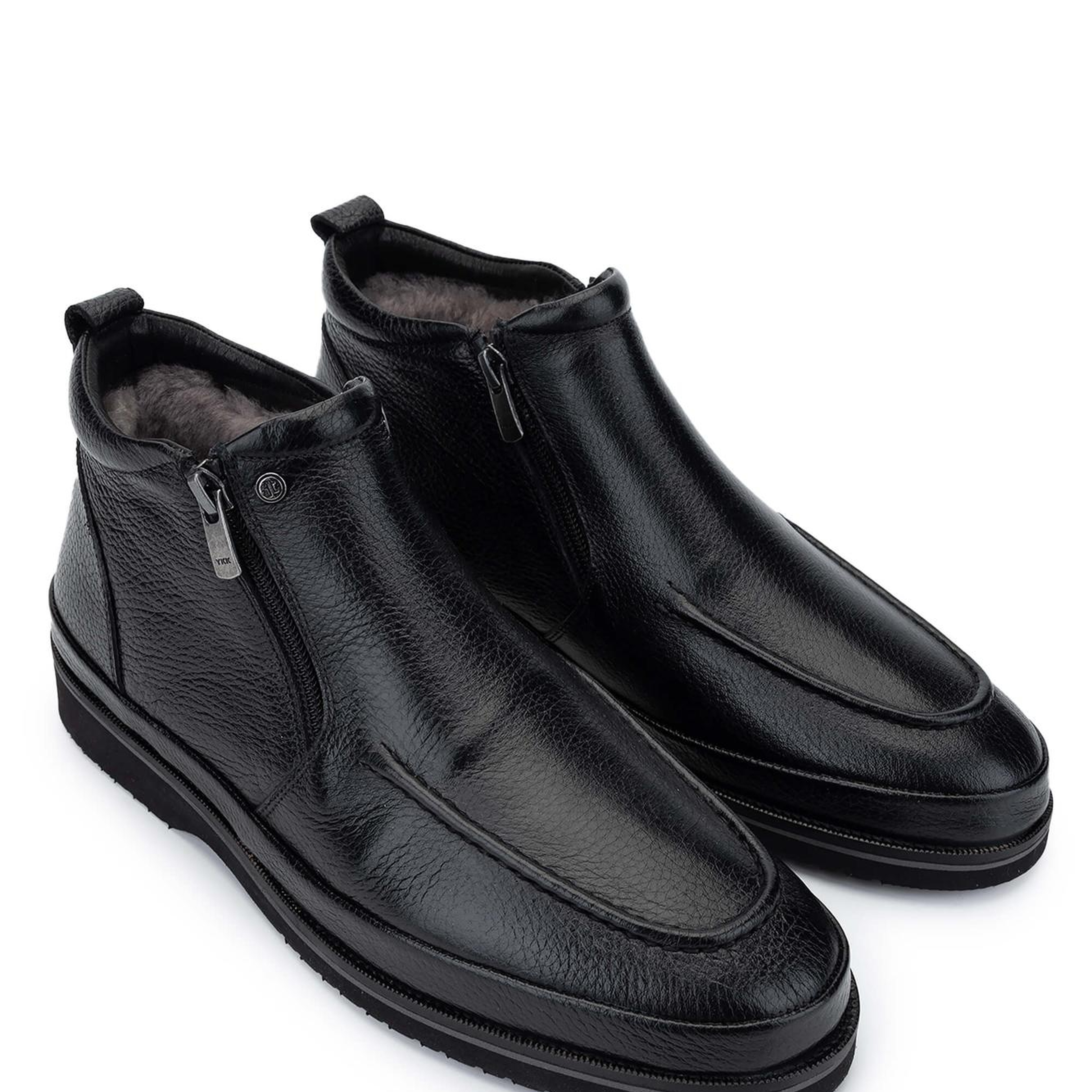 Tamer Tanca Erkek Hakiki Deri Siyah Floter Casual Bot