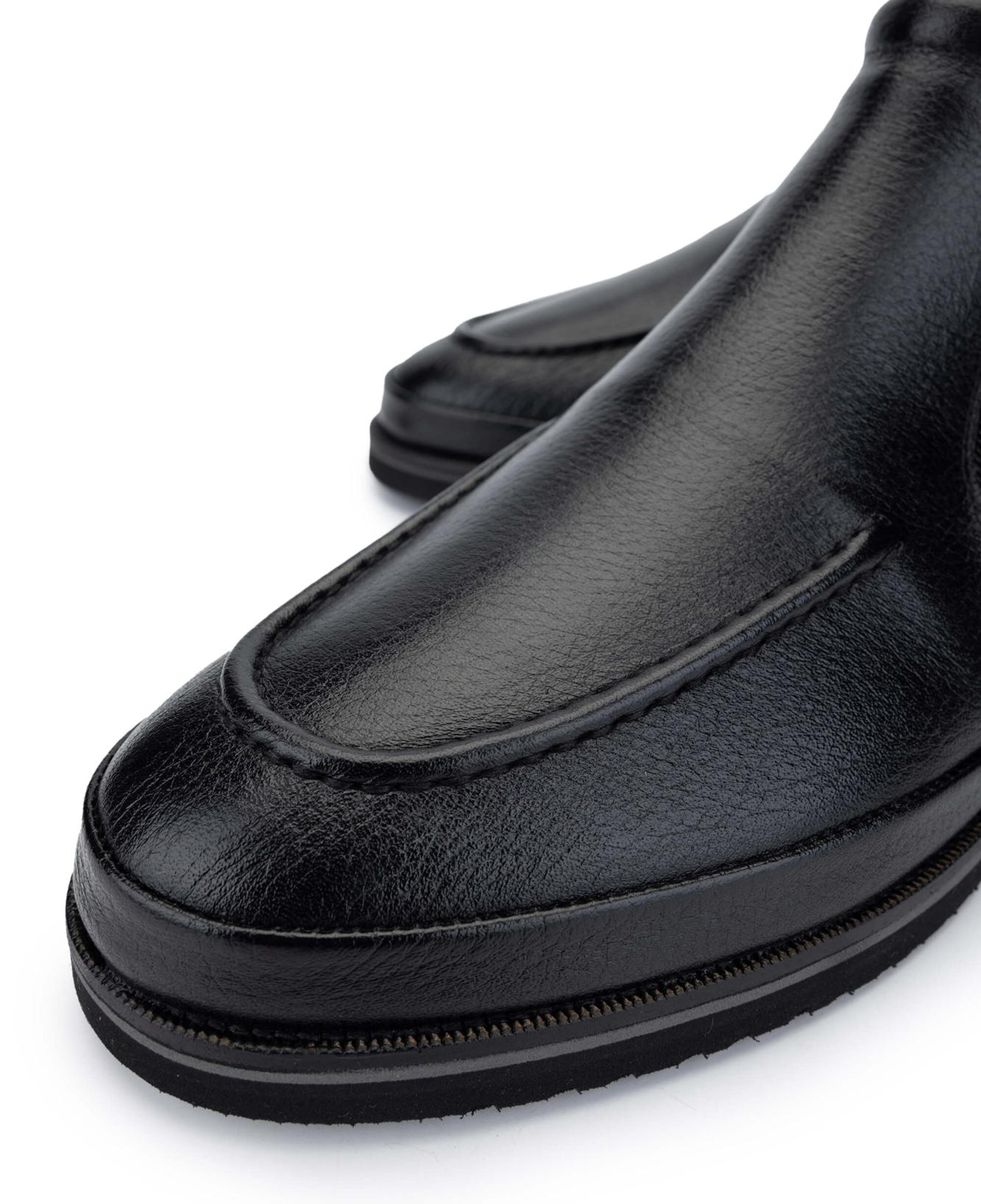 Tamer Tanca Erkek Hakiki Deri Siyah Floter Casual Bot