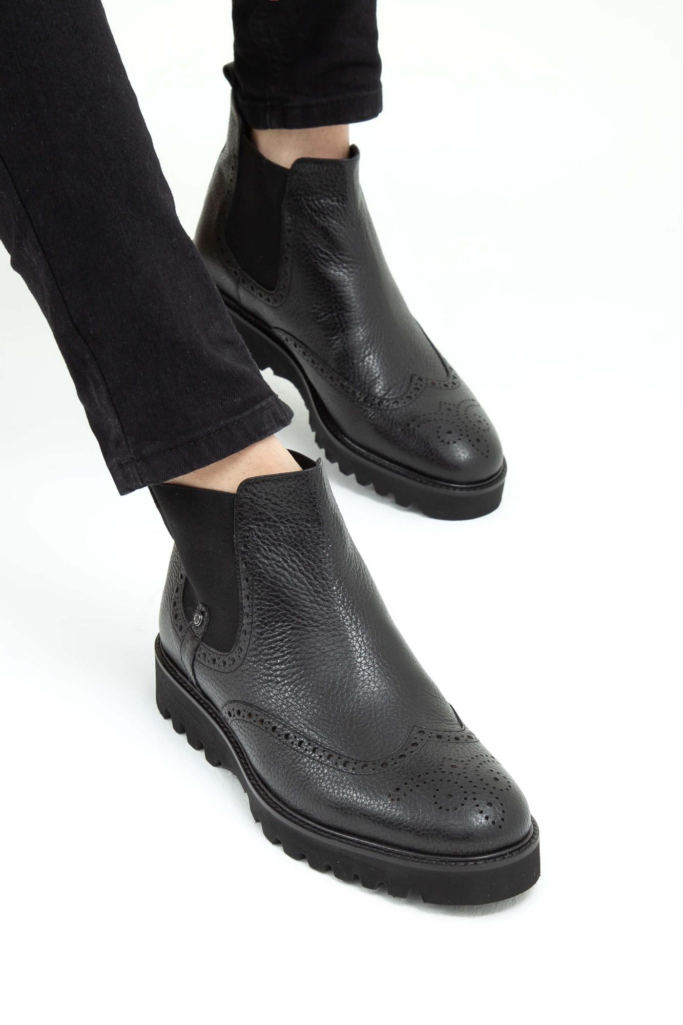 Tamer Tanca Erkek Hakiki Deri Siyah Klasik Bot