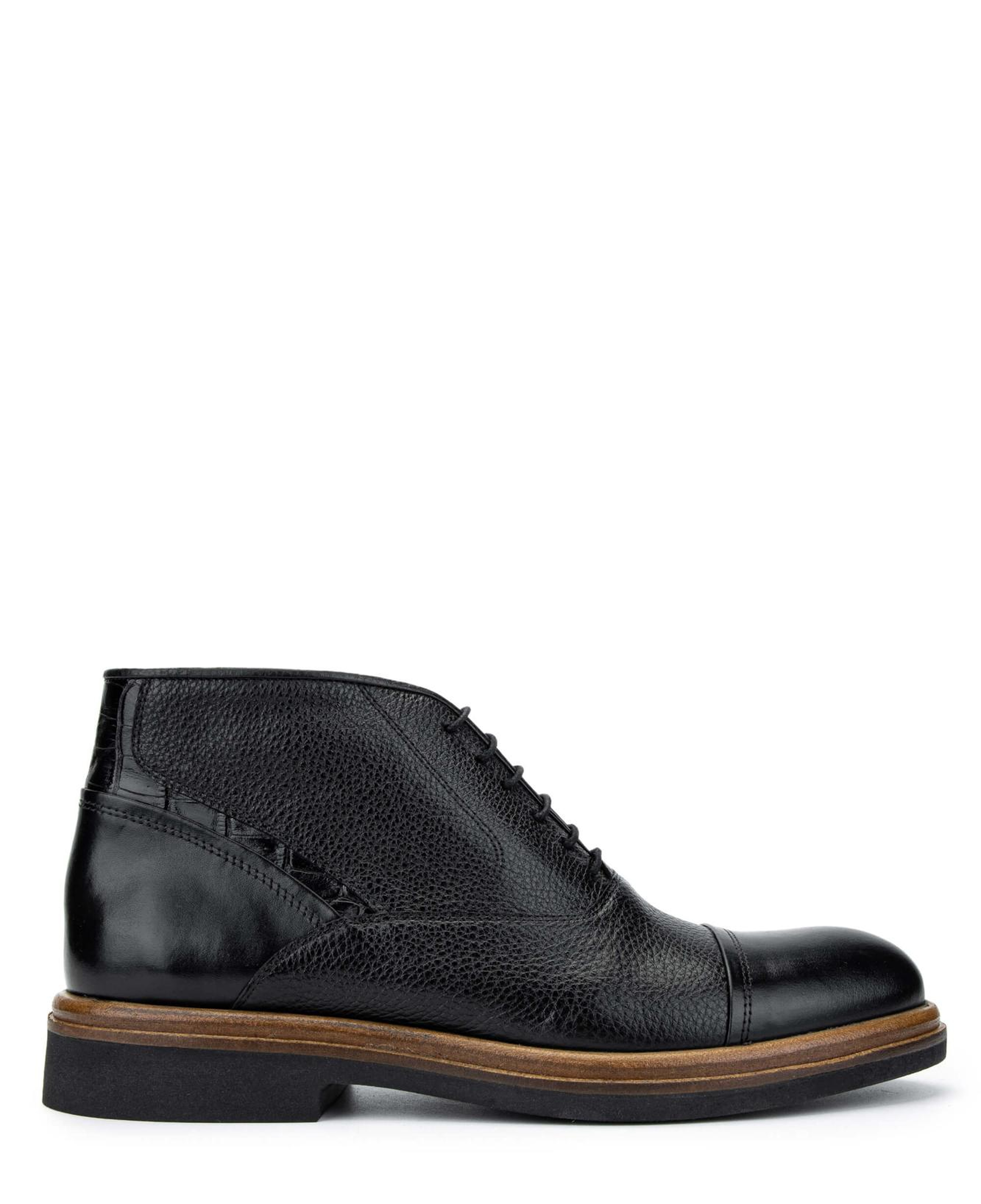 Tamer Tanca Erkek Hakiki Deri Siyah Casual Bot