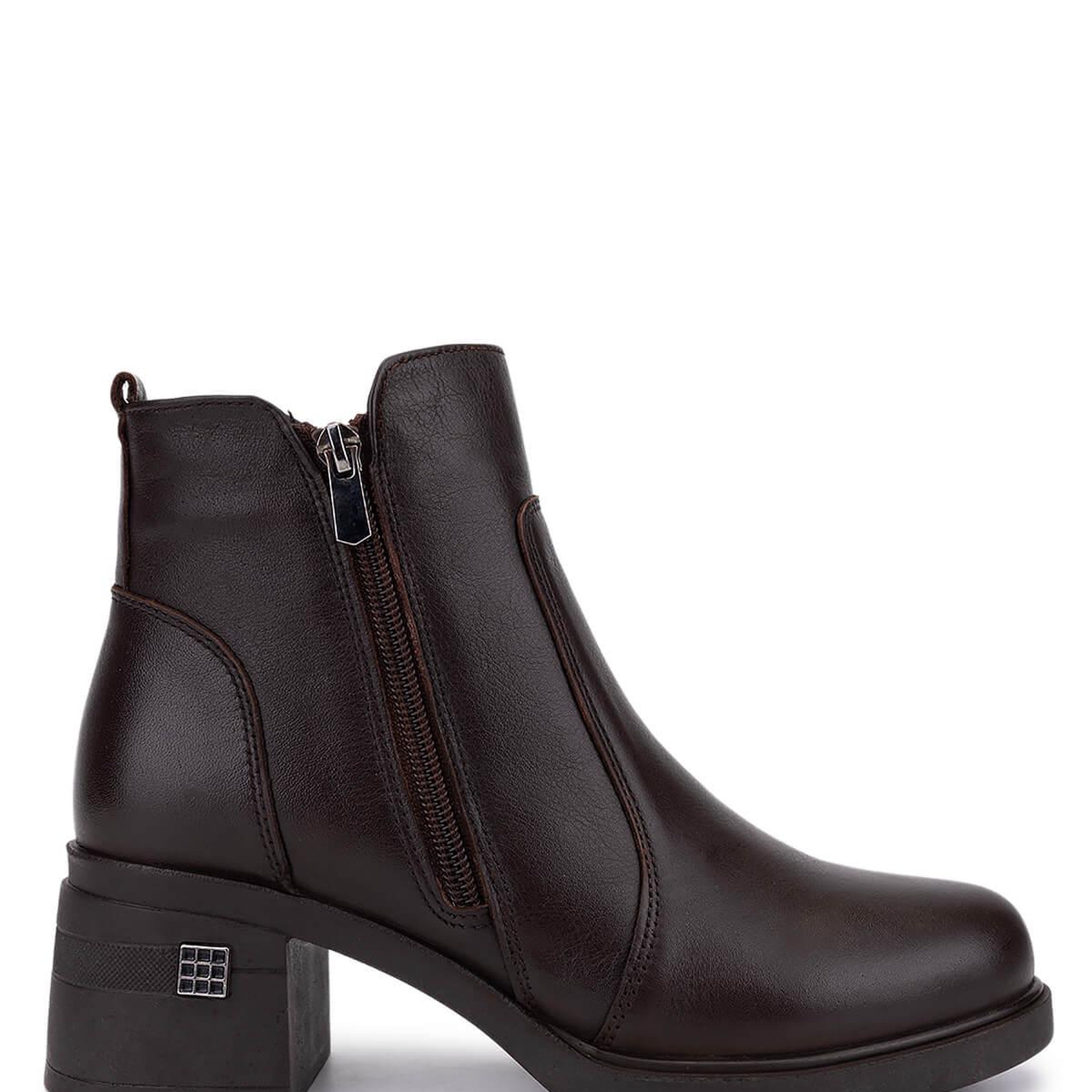 Tamer Tanca Kadın Hakiki Deri Kahverengi Topuklu Bot