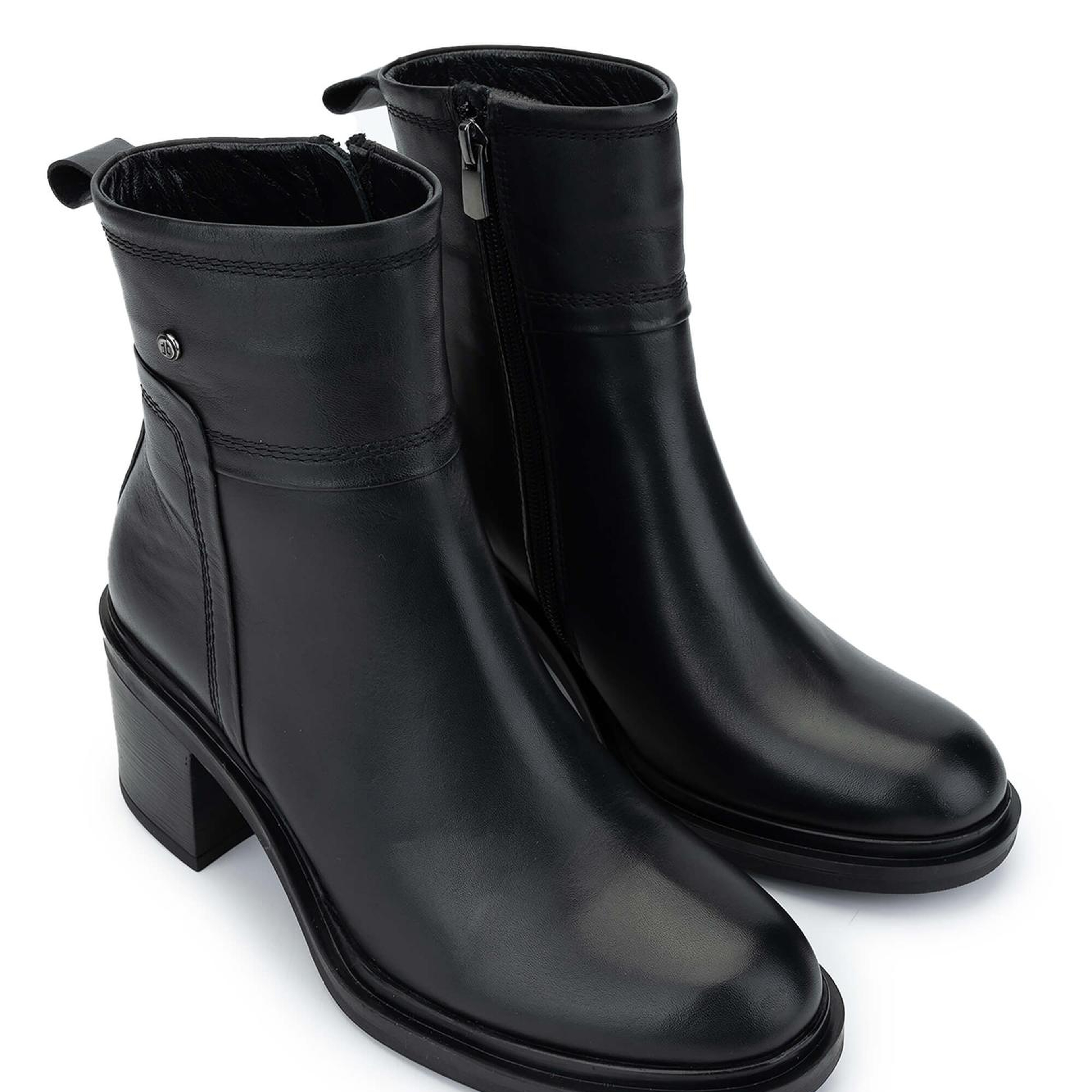 Tamer Tanca Kadın Hakiki Deri Siyah Deri Topuklu Bot