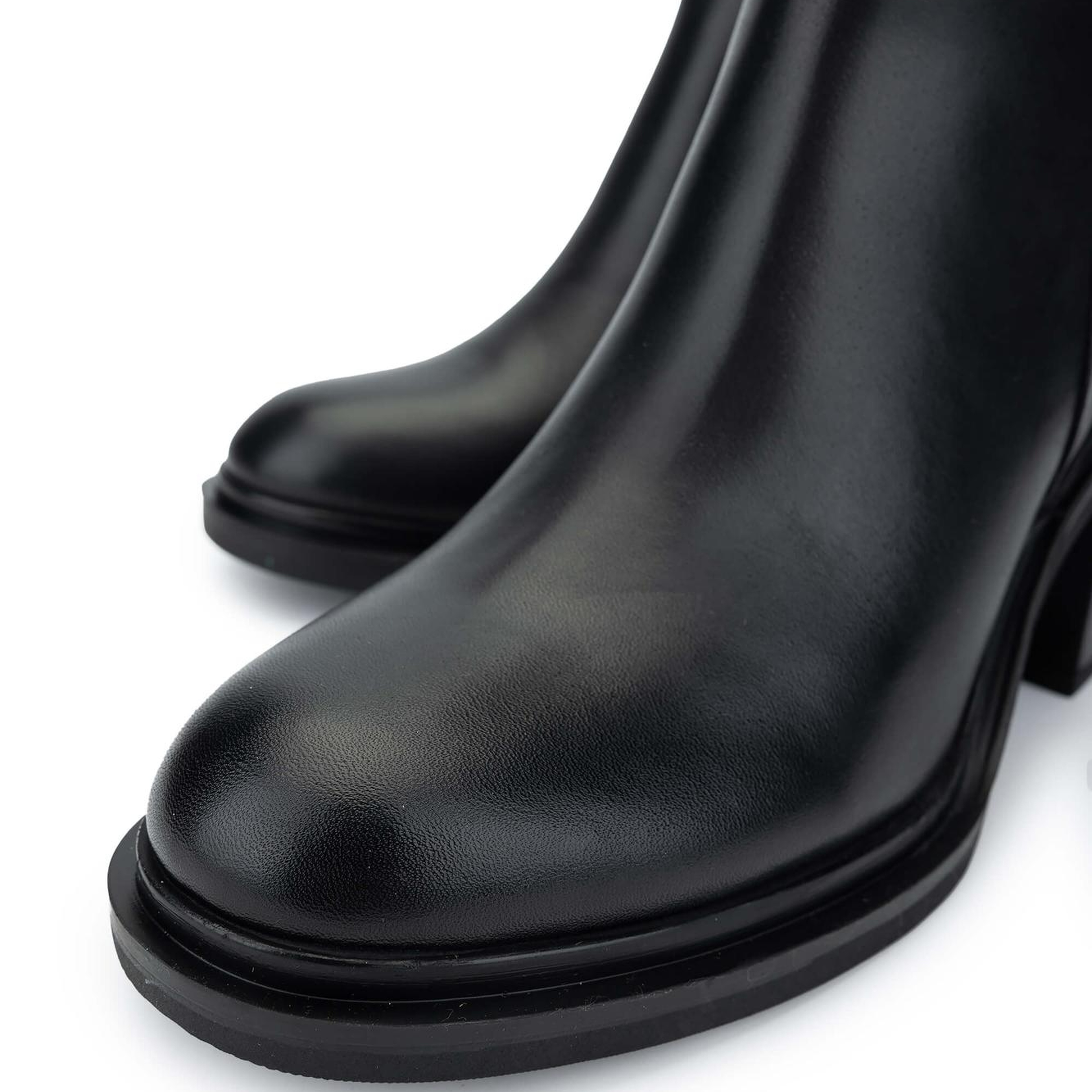 Tamer Tanca Kadın Hakiki Deri Siyah Deri Topuklu Bot