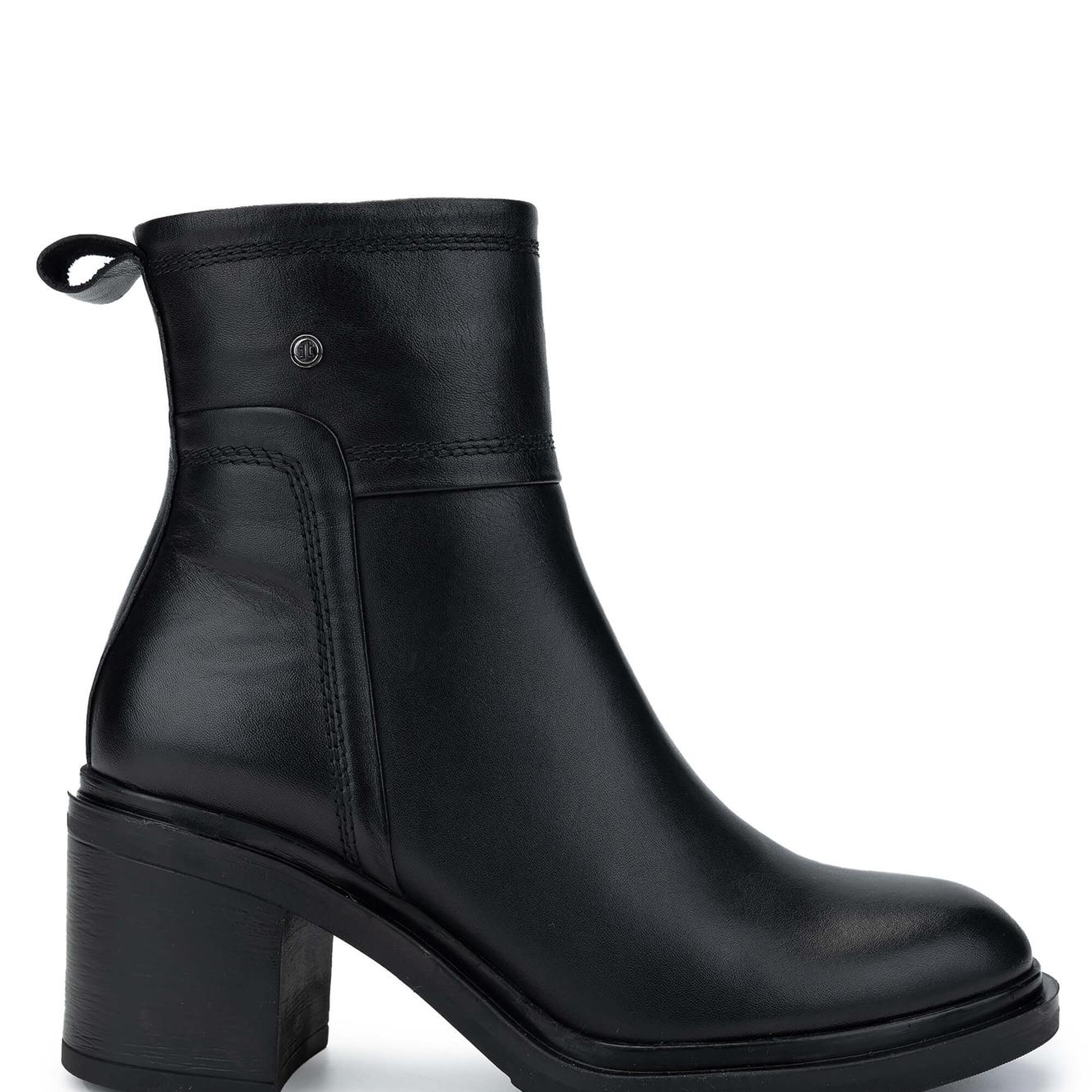 Tamer Tanca Kadın Hakiki Deri Siyah Deri Topuklu Bot