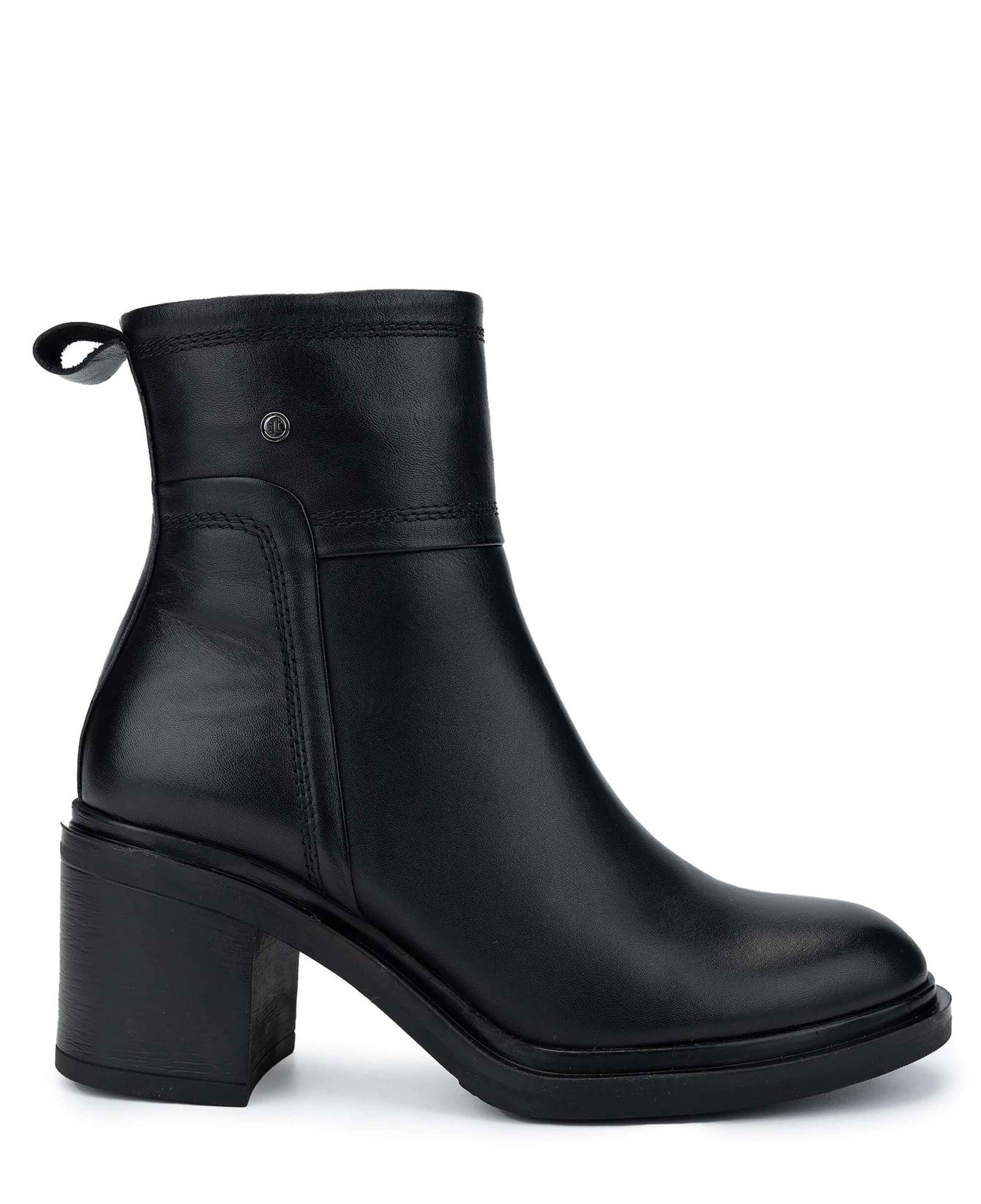 Tamer Tanca Kadın Hakiki Deri Siyah Deri Topuklu Bot