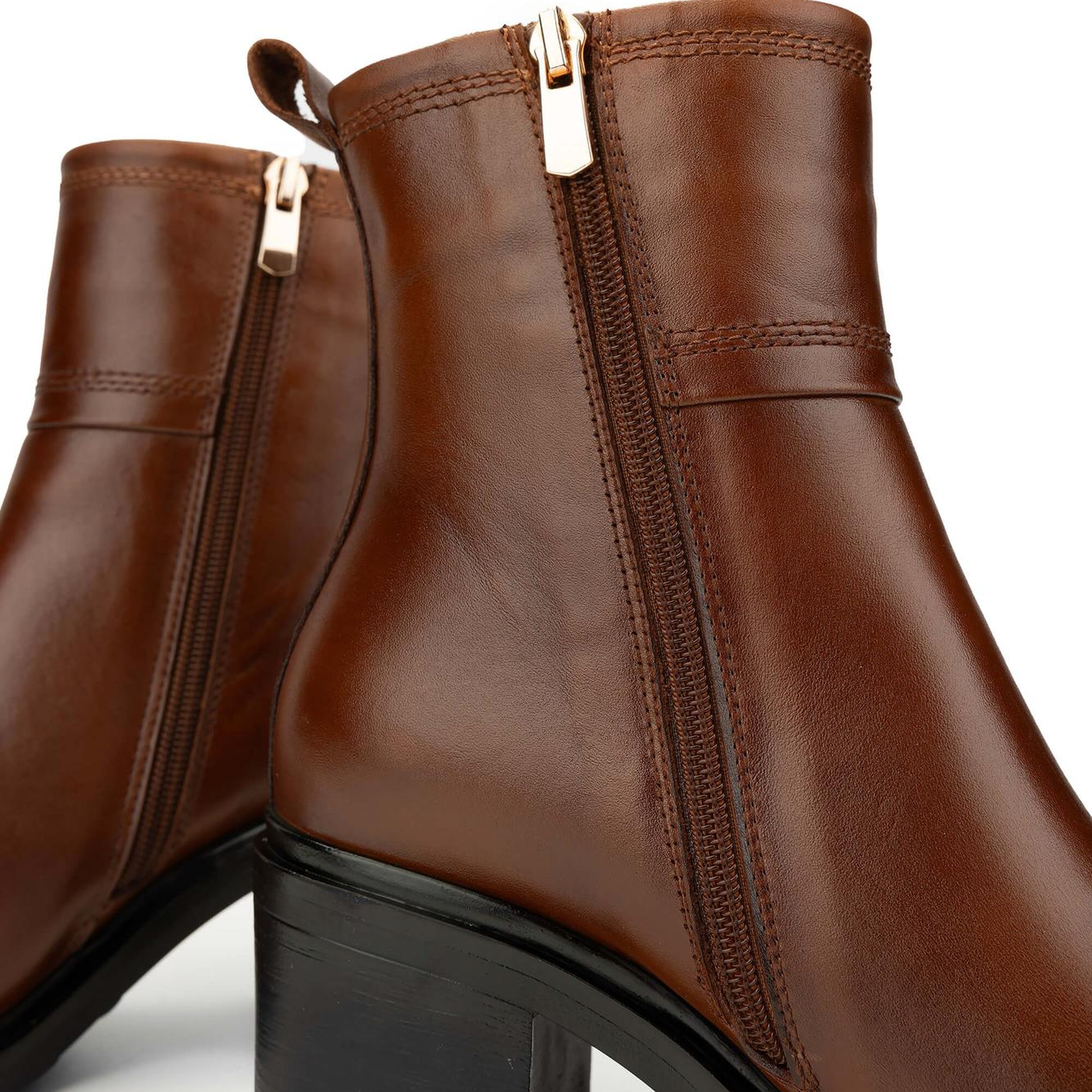 Tamer Tanca Kadın Hakiki Deri Taba Deri Topuklu Bot