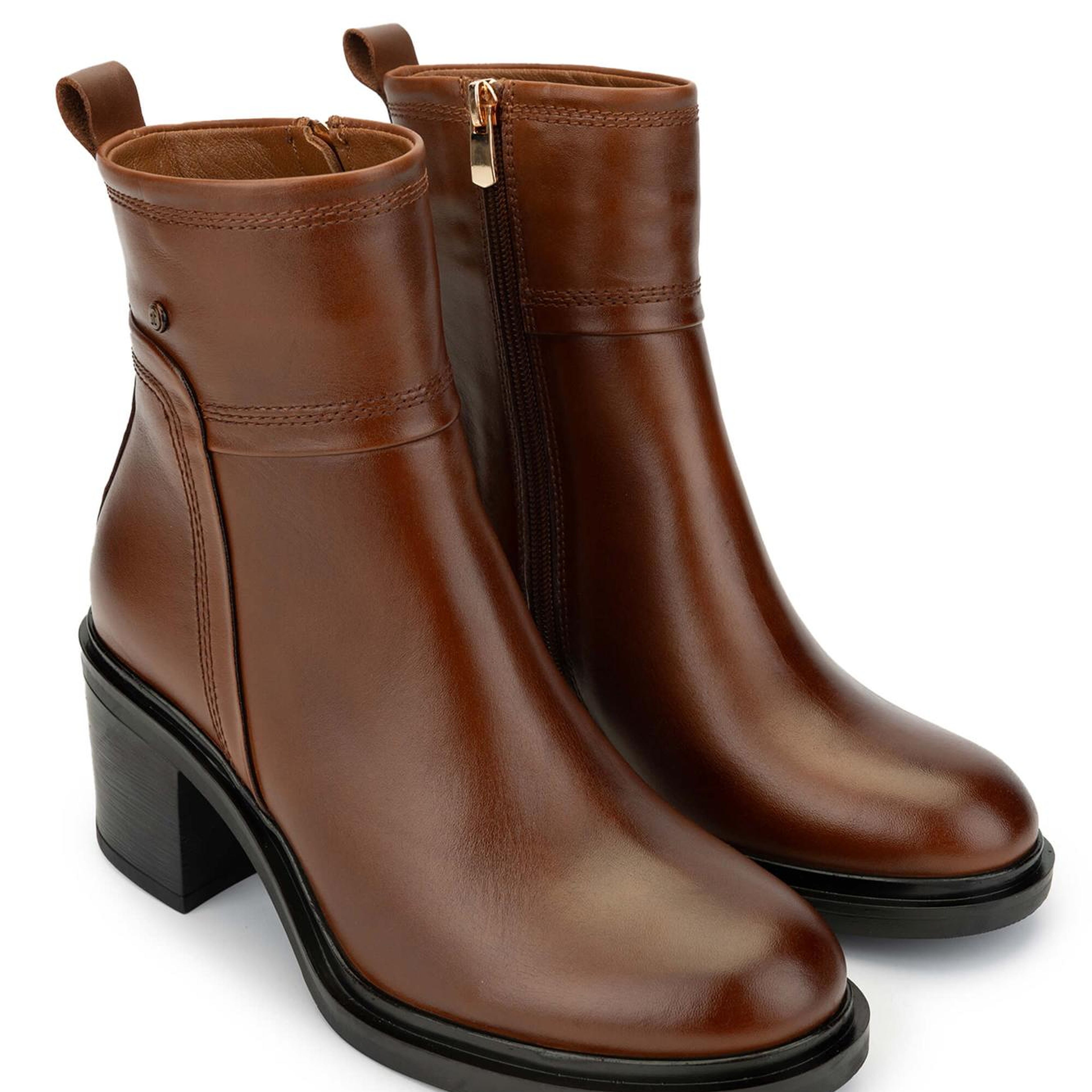 Tamer Tanca Kadın Hakiki Deri Taba Deri Topuklu Bot